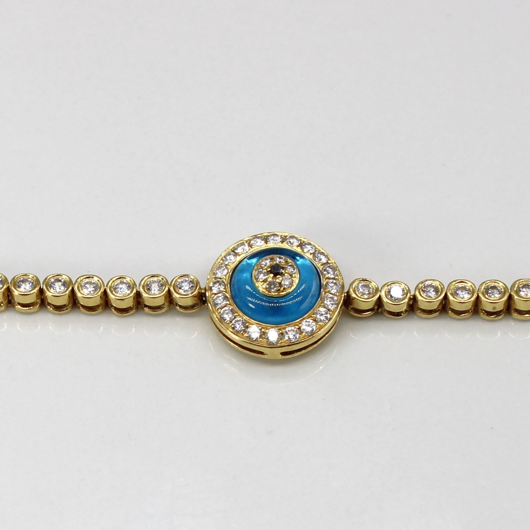 Bracelet à maillons en diamants avec œil maléfique | 1,00 ct | 9 pouces |