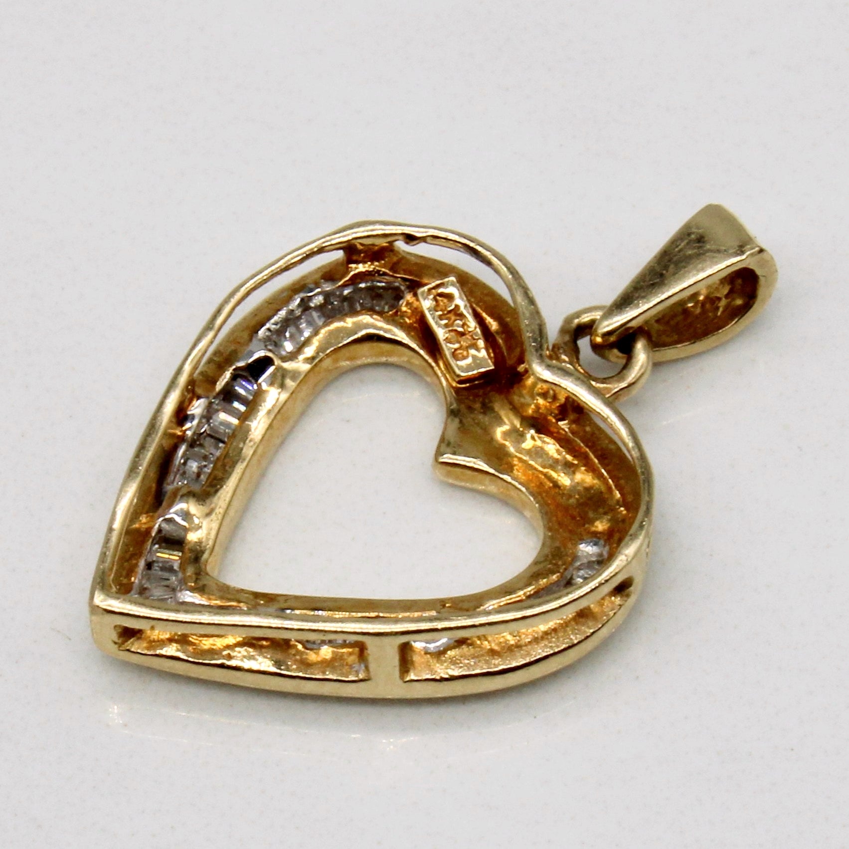 Channel Set Diamond Heart Pendant | 0.23ctw |