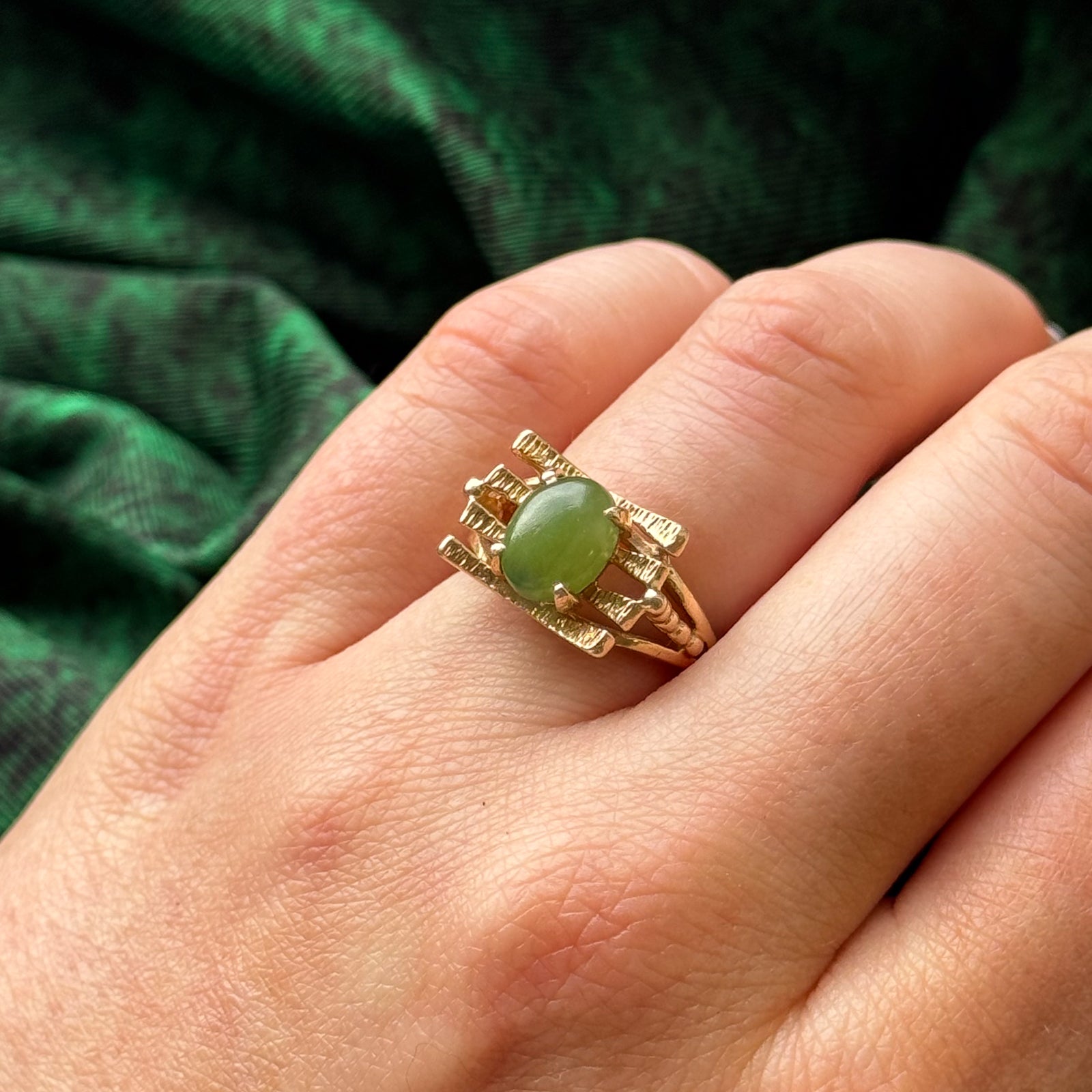 Nephrite Cocktail Ring | 1.50ct | SZ 5 |