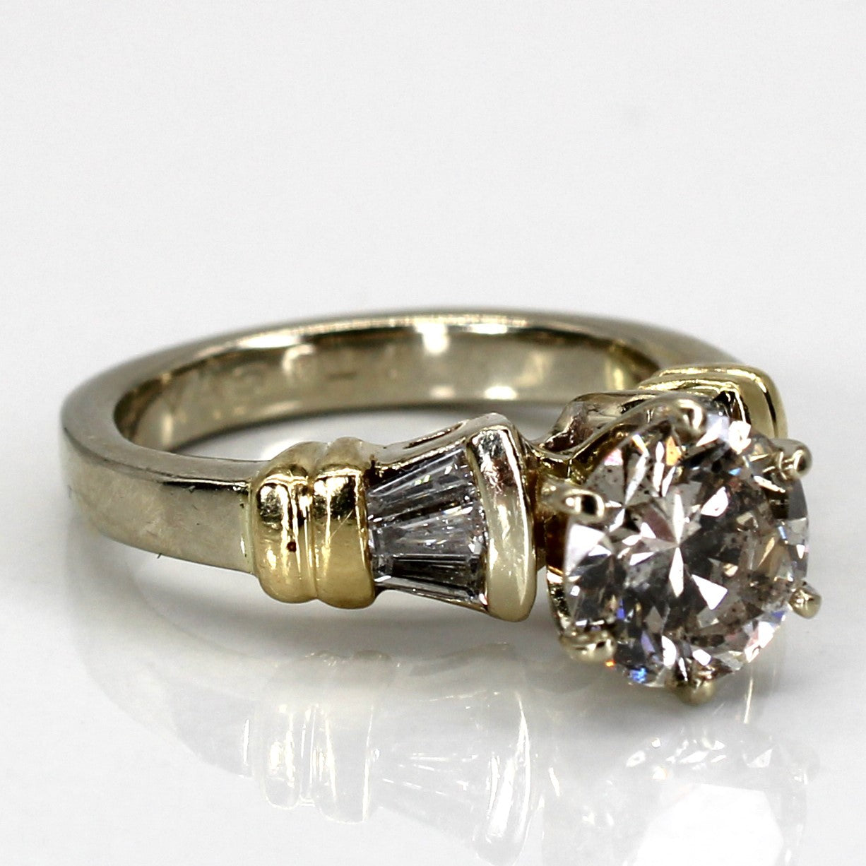 High Set Diamond with Accents Gold Ring | 1.66ctw I2 L/M | SZ 5 |