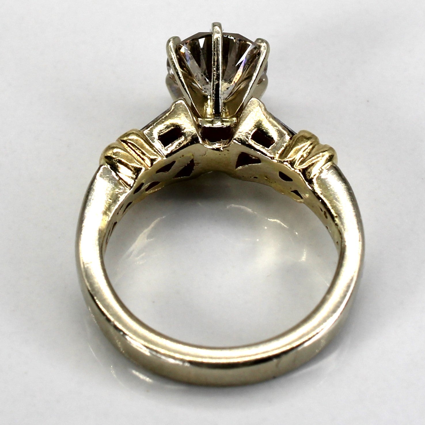 High Set Diamond with Accents Gold Ring | 1.66ctw I2 L/M | SZ 5 |