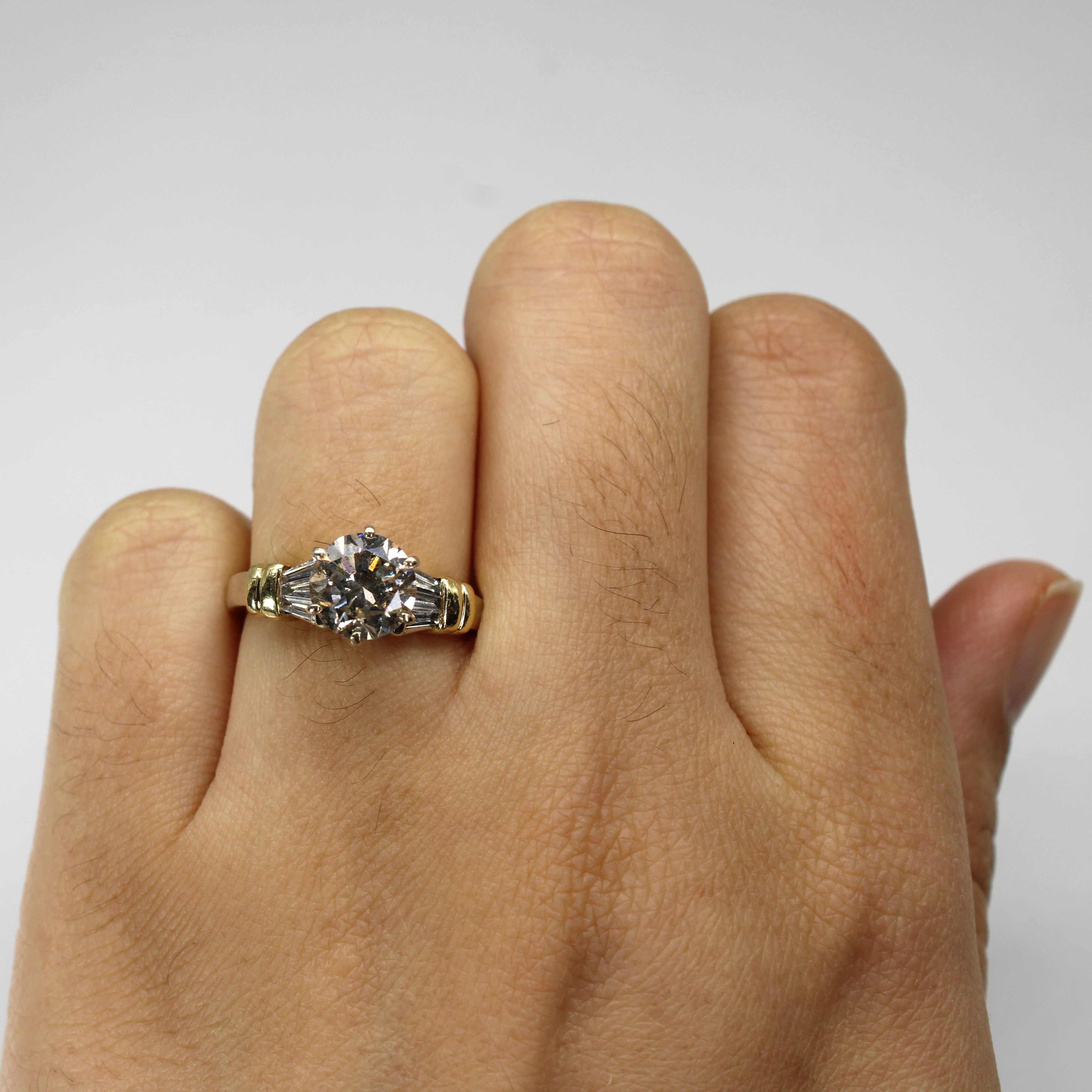 High Set Diamond with Accents Gold Ring | 1.66ctw I2 L/M | SZ 5 |