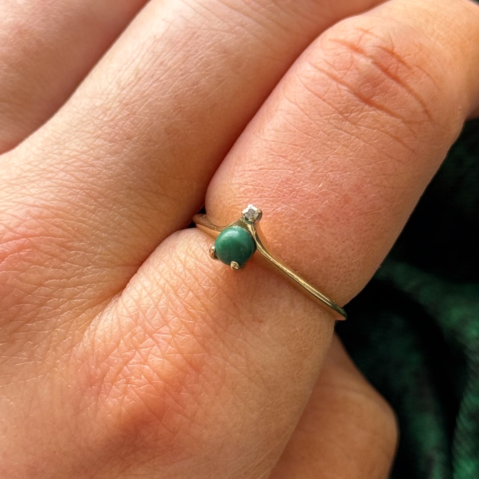 Jadeite & Diamond Chevron Ring | 0.35ct, 0.005ct | SZ 6.75 |