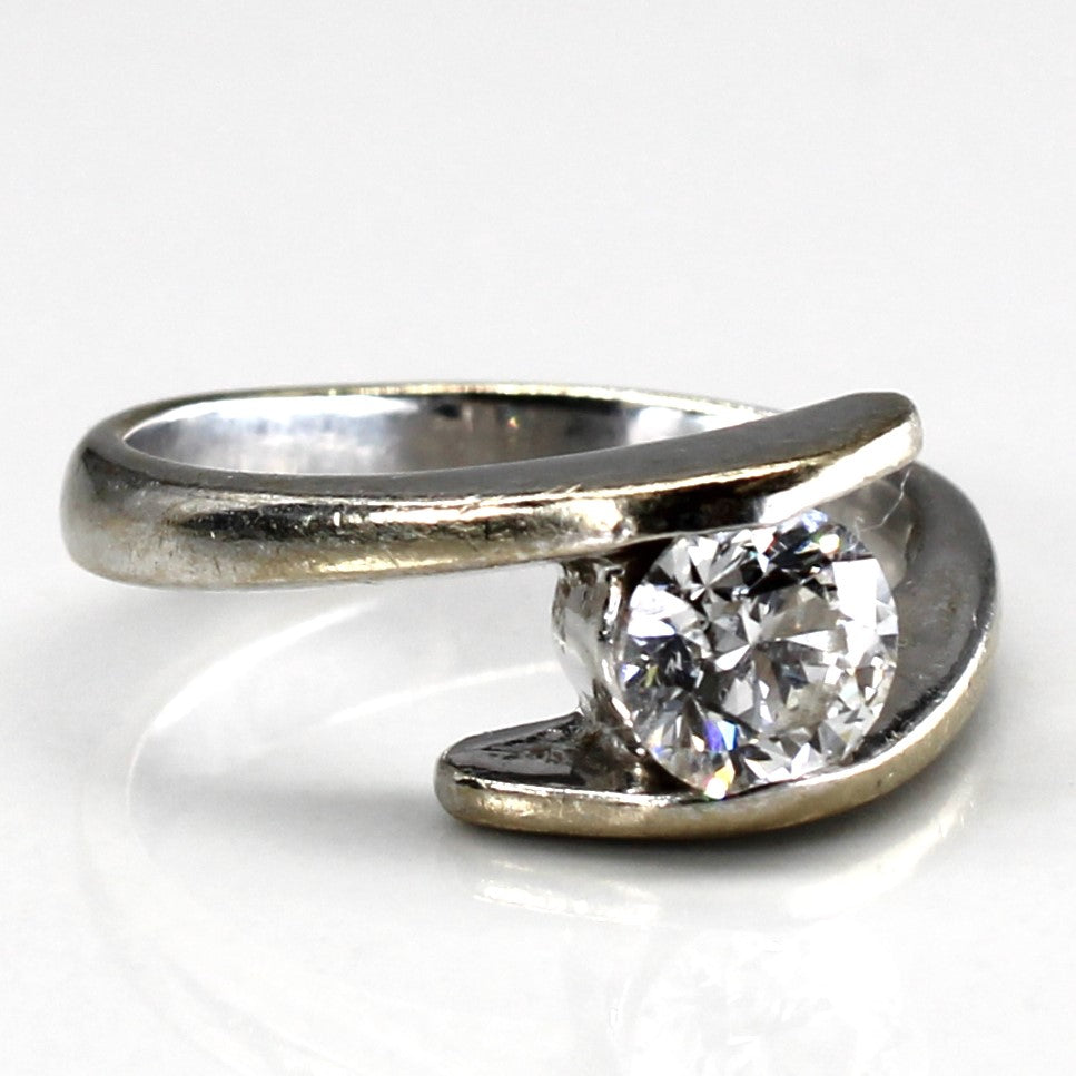 Bypass Solitaire Diamond Ring | 0.70ct SI1 E/F | SZ 4.5 |