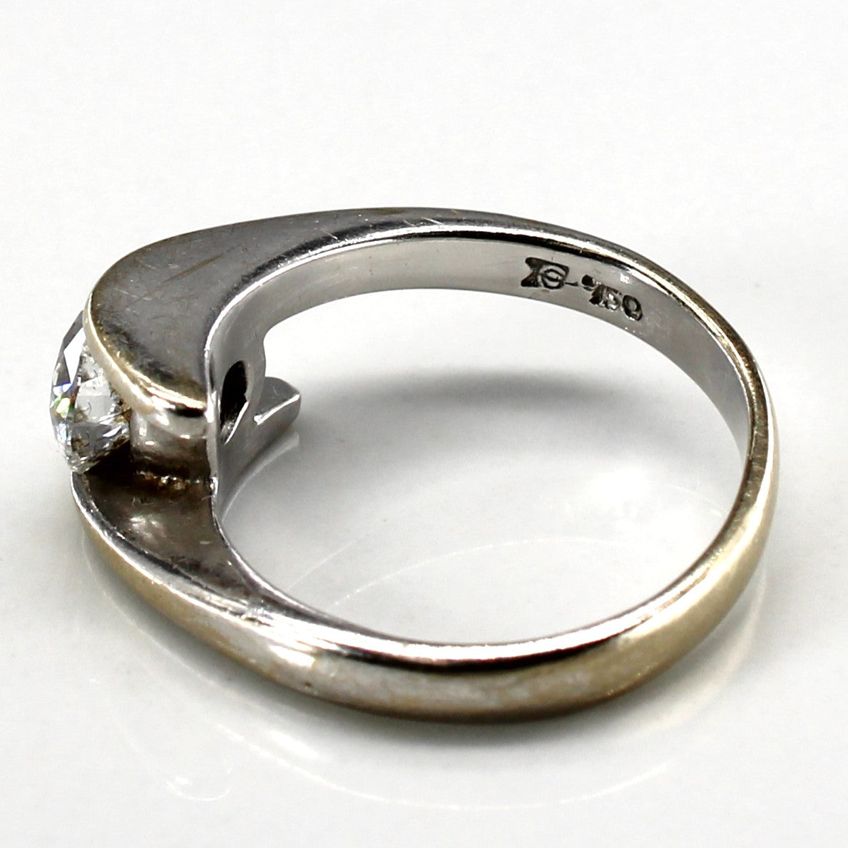 Bypass Solitaire Diamond Ring | 0.70ct SI1 E/F | SZ 4.5 |