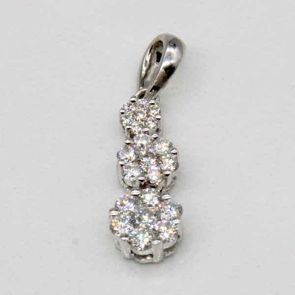 Diamond Cluster Drop pendant | 0.40ctw |