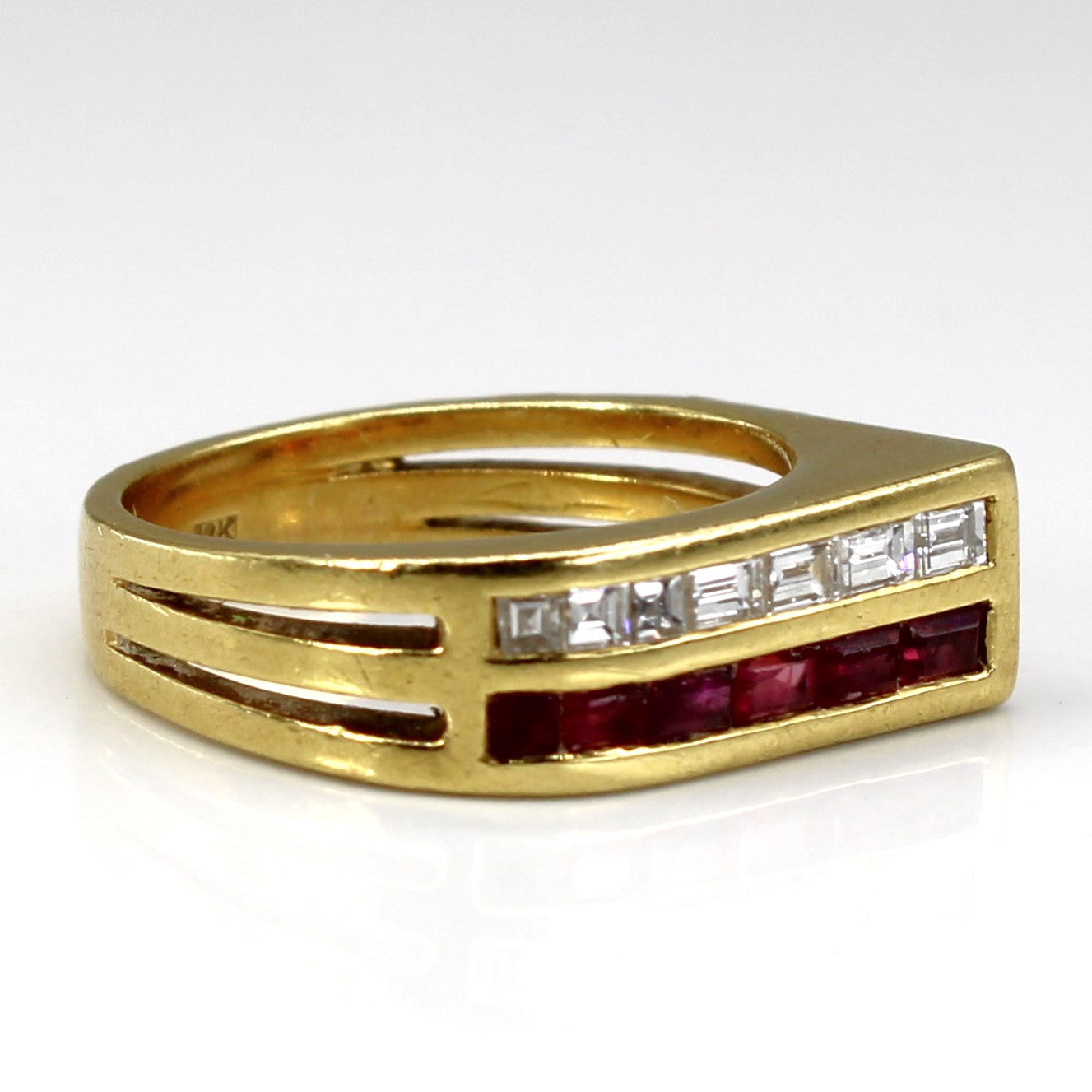 Channel Set Ruby & Diamond Ring | 0.52ctw | 0.48ctw | SZ 6.25 |