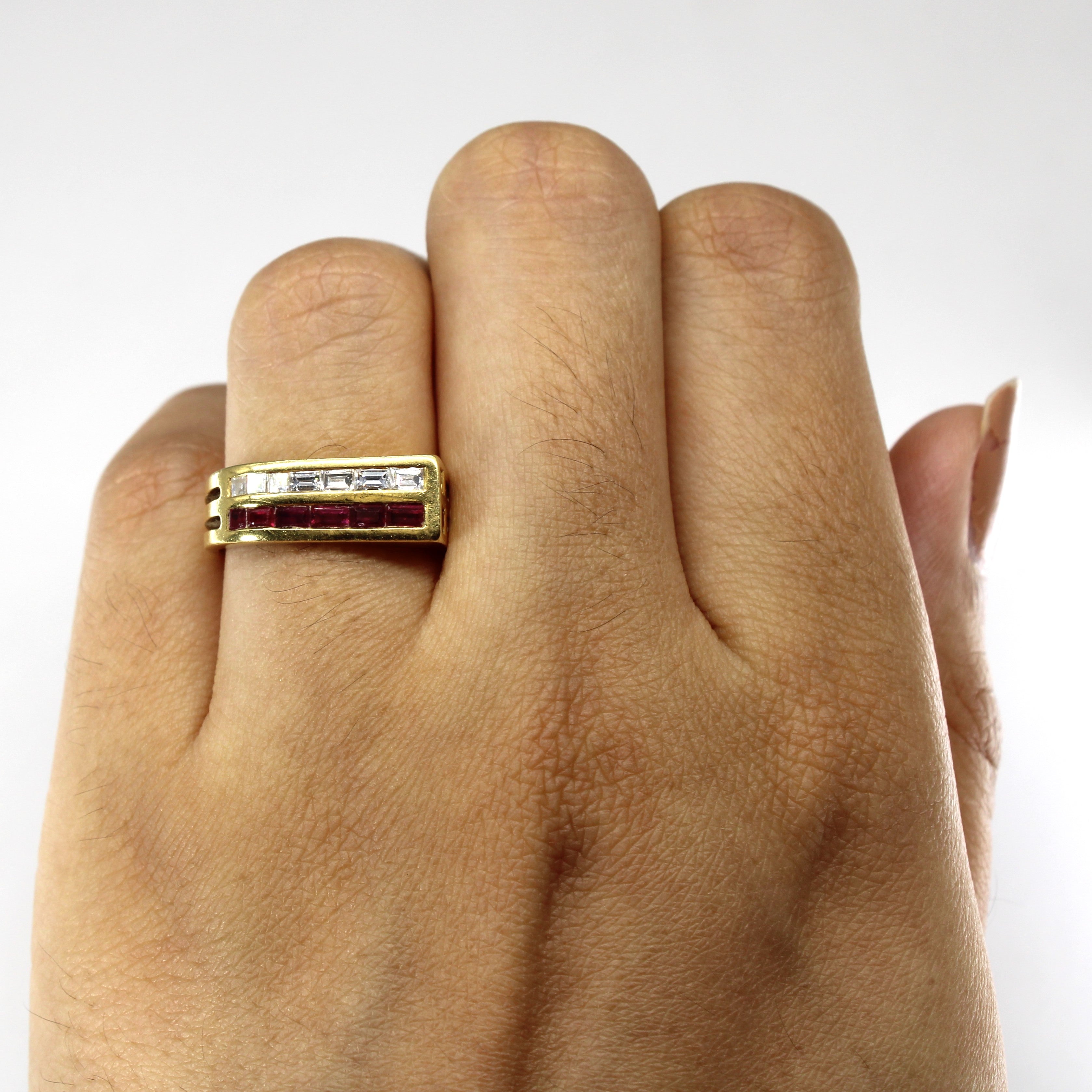 Channel Set Ruby & Diamond Ring | 0.52ctw | 0.48ctw | SZ 6.25 |