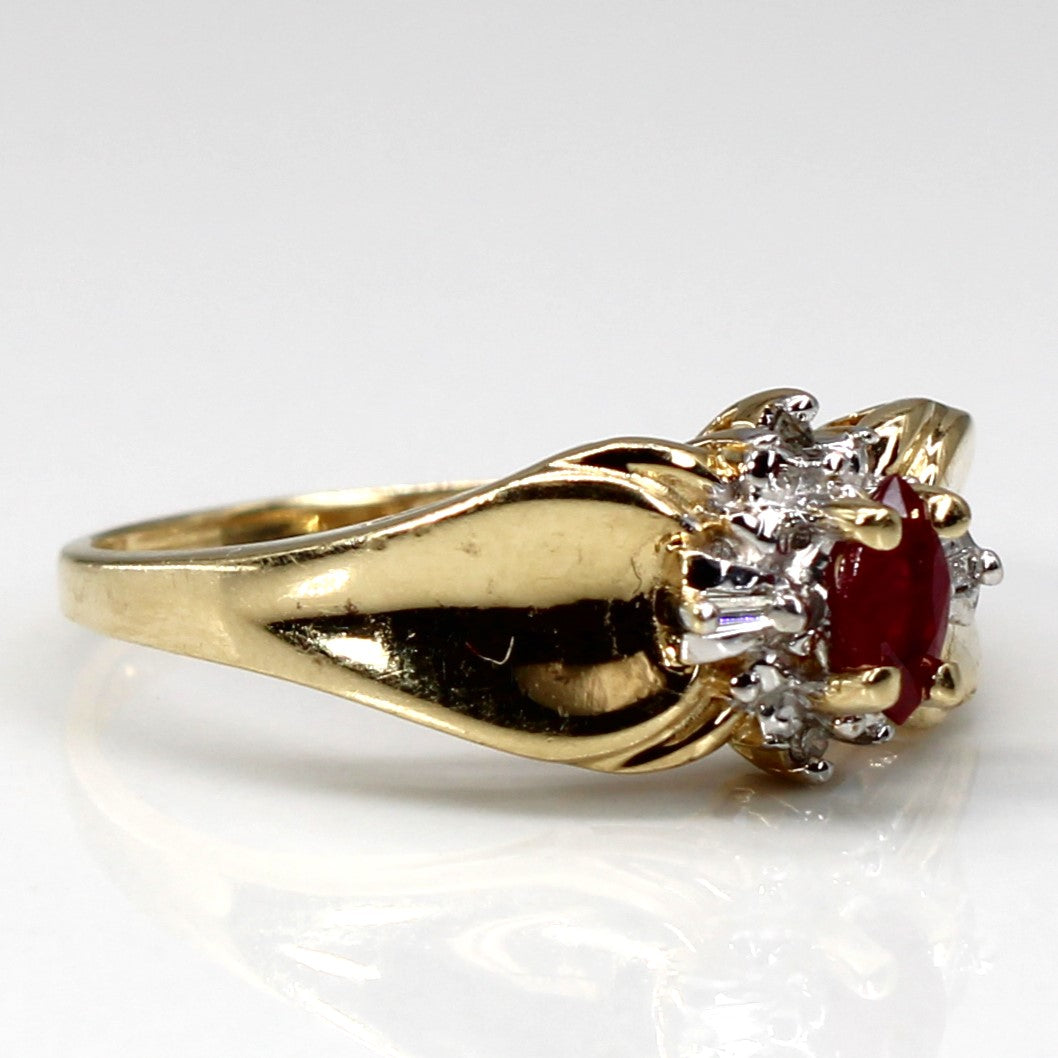 Ruby & Diamond Cocktail Ring | 0.63ct | 0.02ctw | SZ 7 |