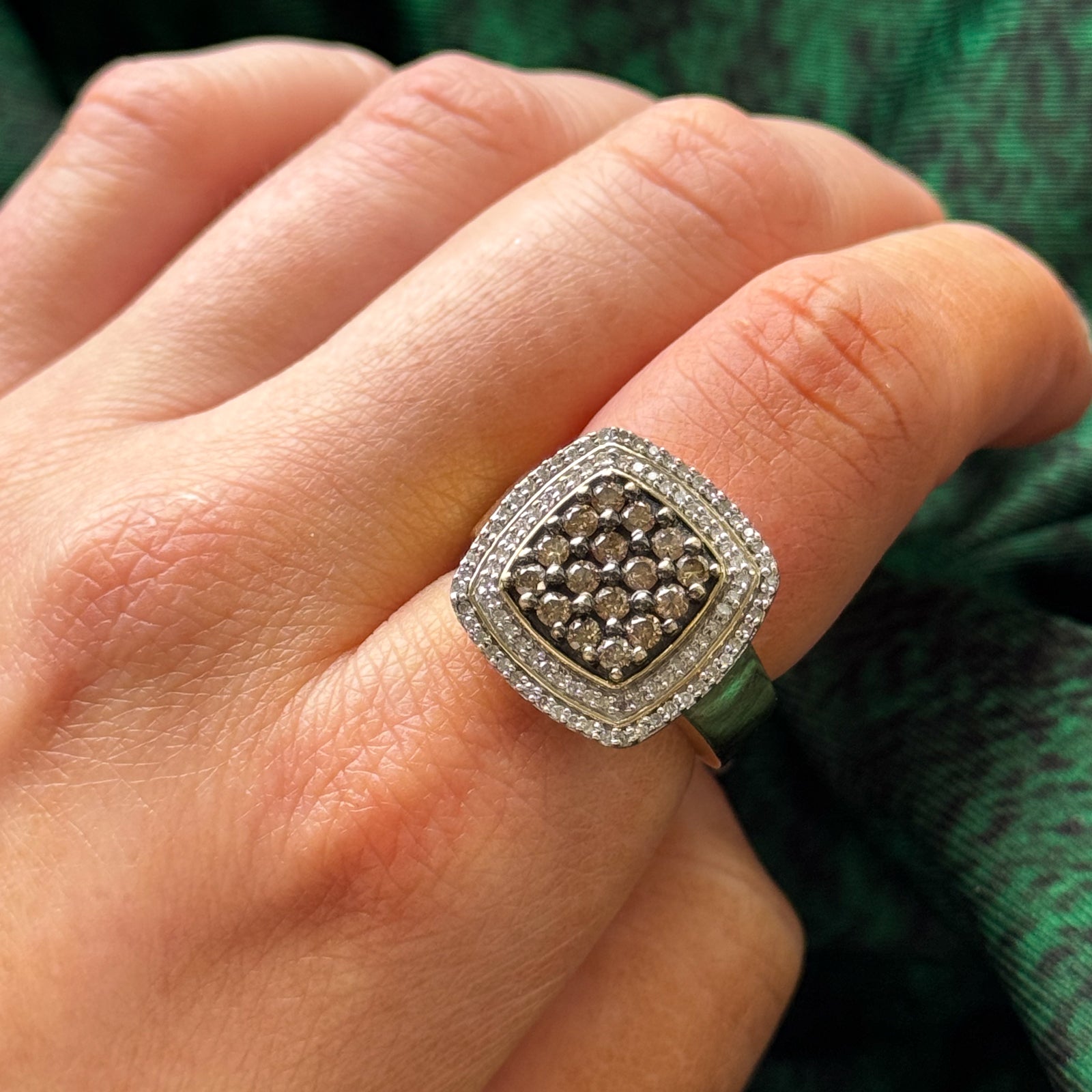 Light Brown & White Diamond Cocktail Ring | 0.48ctw, 0.088ctw | SZ 7 |