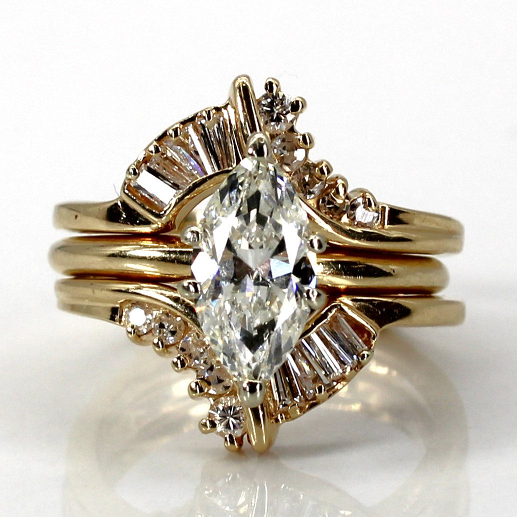 Marquise Diamond Wedding Set | 1.26ctw | SZ 3.75 |