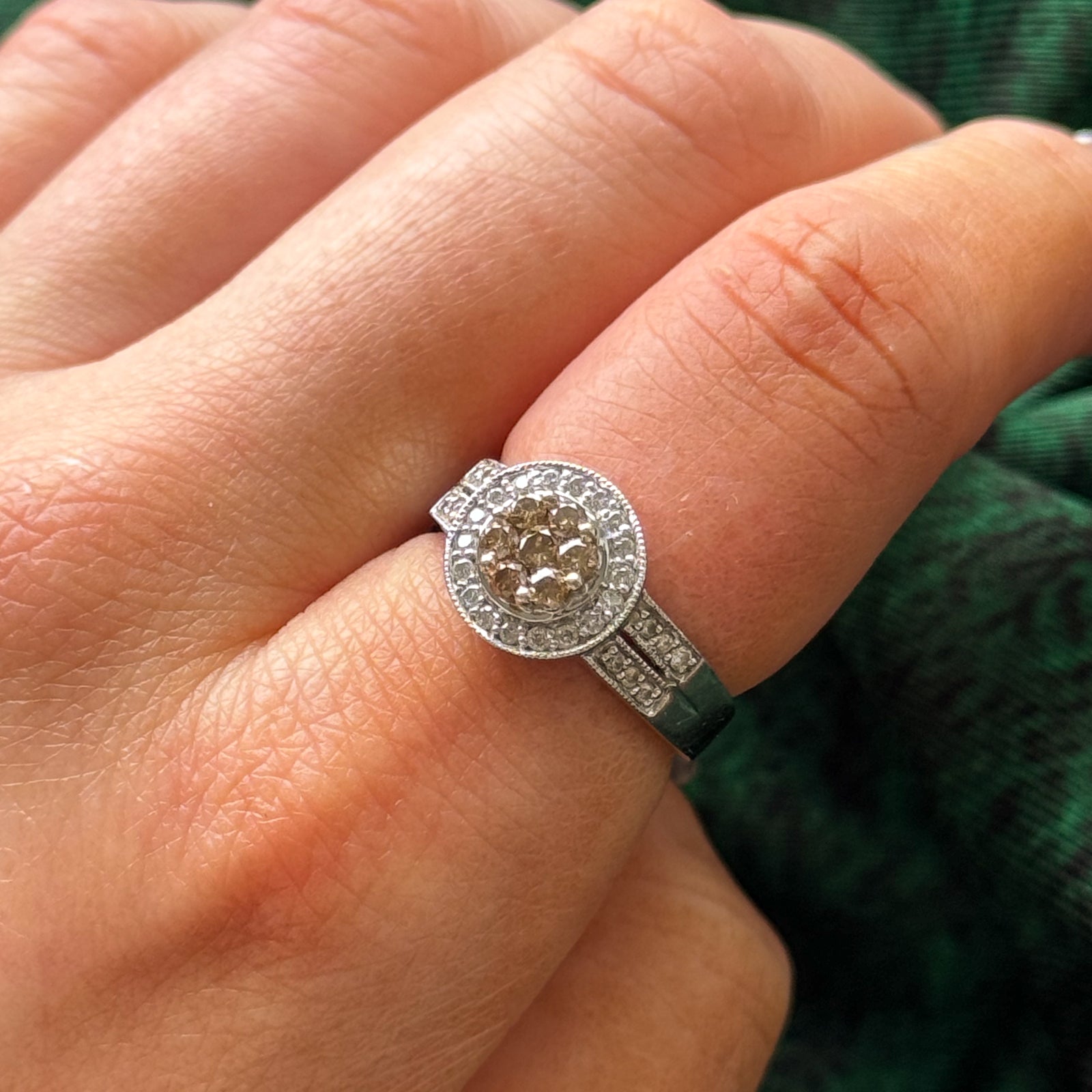 Light Brown & White Diamond Ring | 0.26ctw, 0.17ctw | SZ 7 |