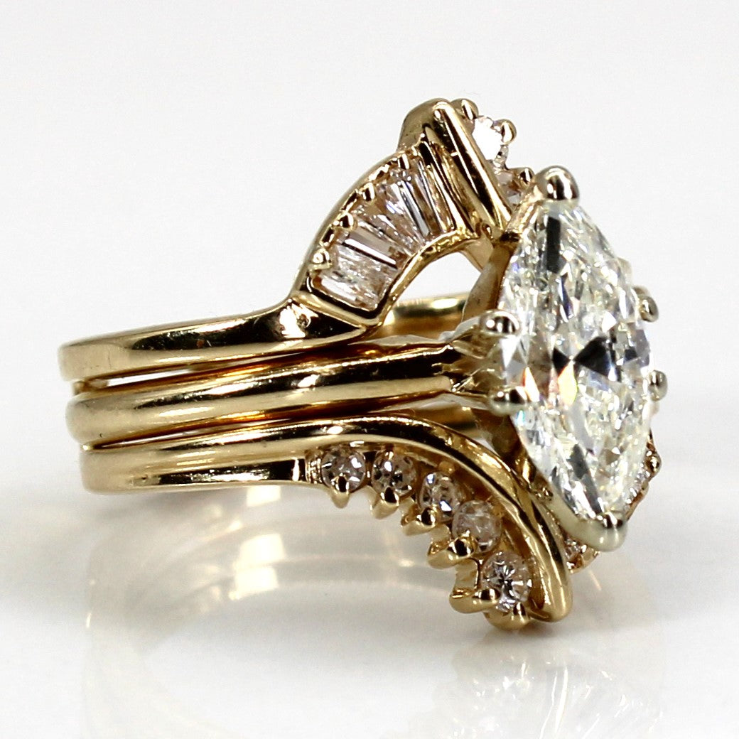 Marquise Diamond Wedding Set | 1.26ctw | SZ 3.75 |