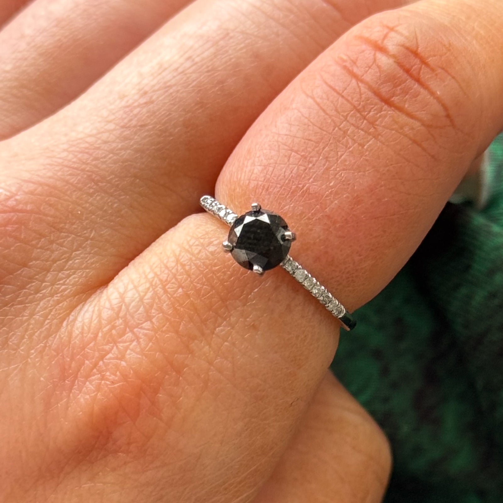 Black & White Diamond Engagement Ring | 0.80ct, 0.03ctw | SZ 6.5 |