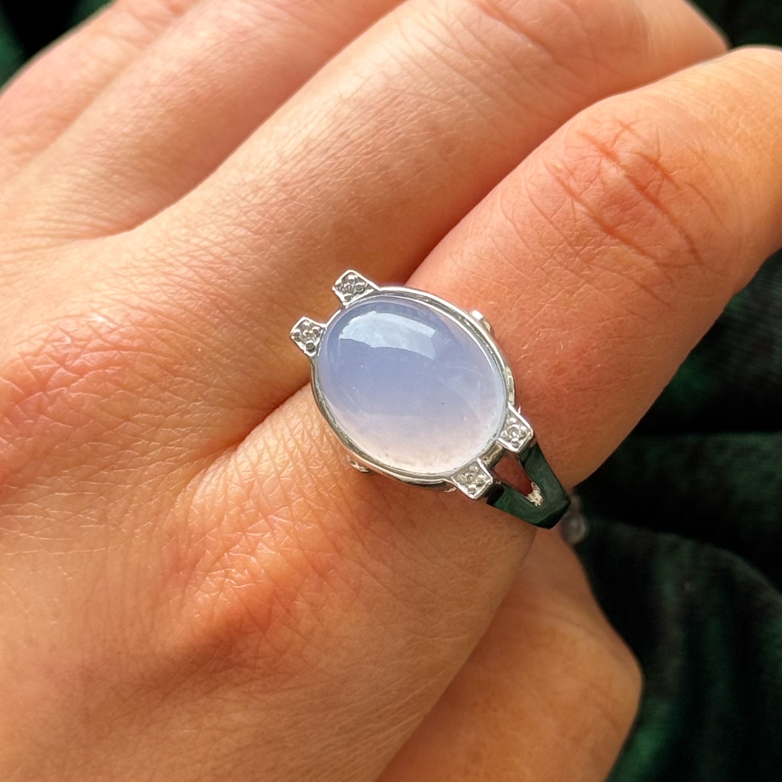Lavender Jadeite & Diamond Ring | 11.00ct, 0.02ctw | SZ 7.5 |
