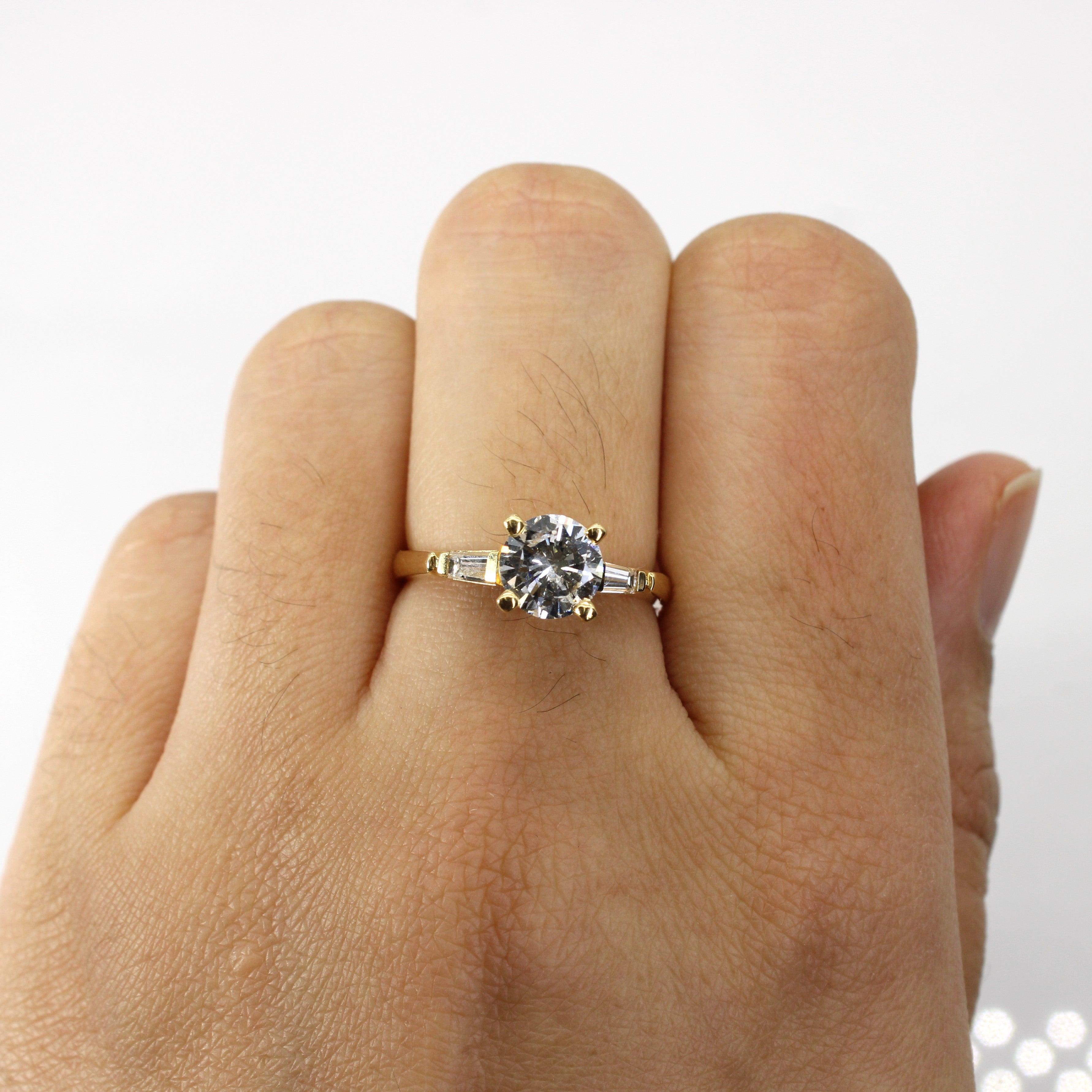 High Set Three Stone Diamond Ring | 1.28ctw I1/I2 G/H | SZ 7 |