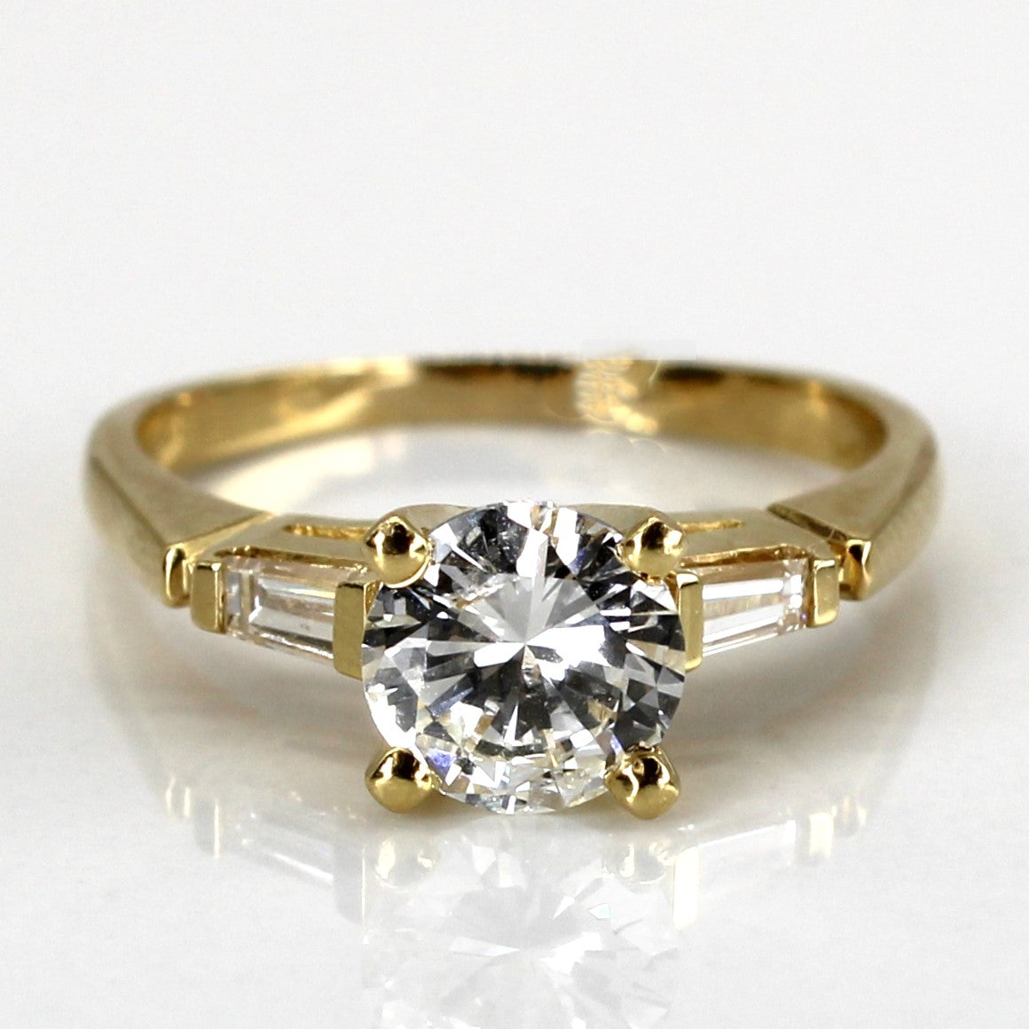 High Set Three Stone Diamond Ring | 1.28ctw I1/I2 G/H | SZ 7 |