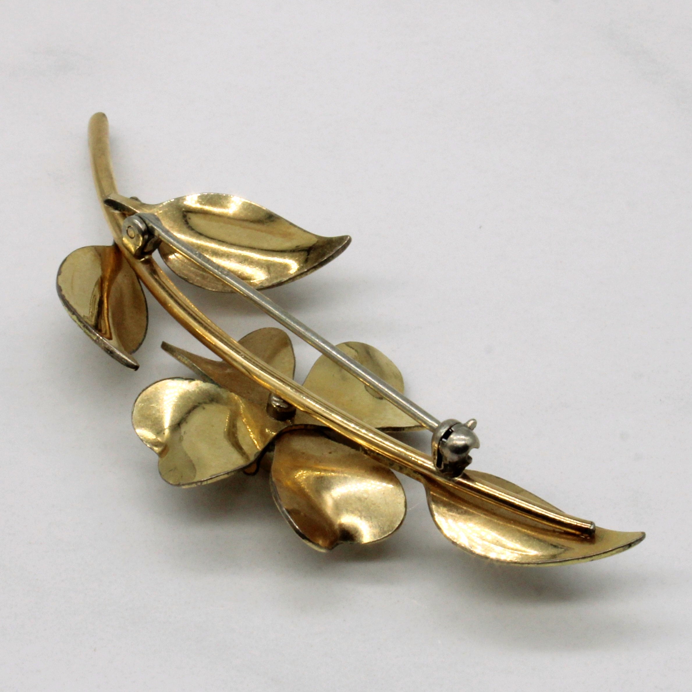 10k Yellow Gold Flower Brooch