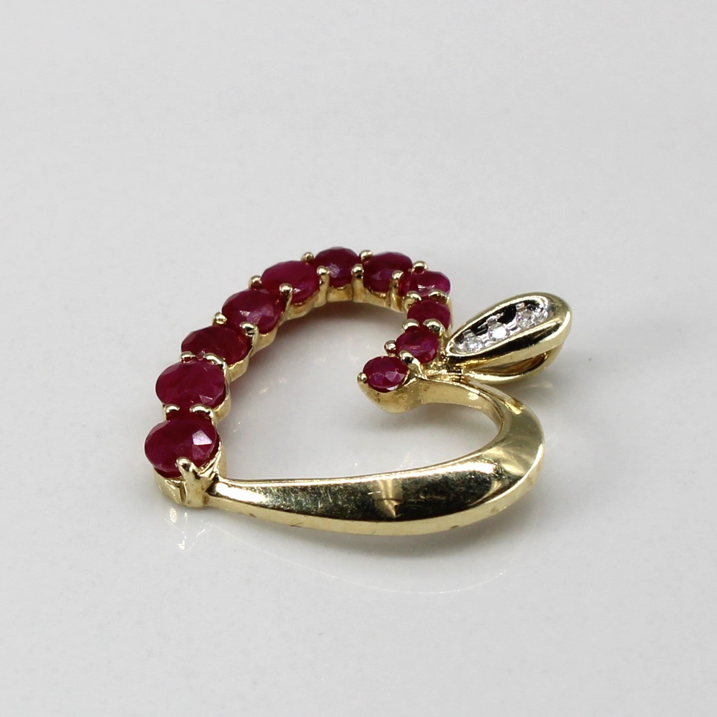 Ruby & Diamond Heart Pendant | 0.36ctw | 0.015ctw |