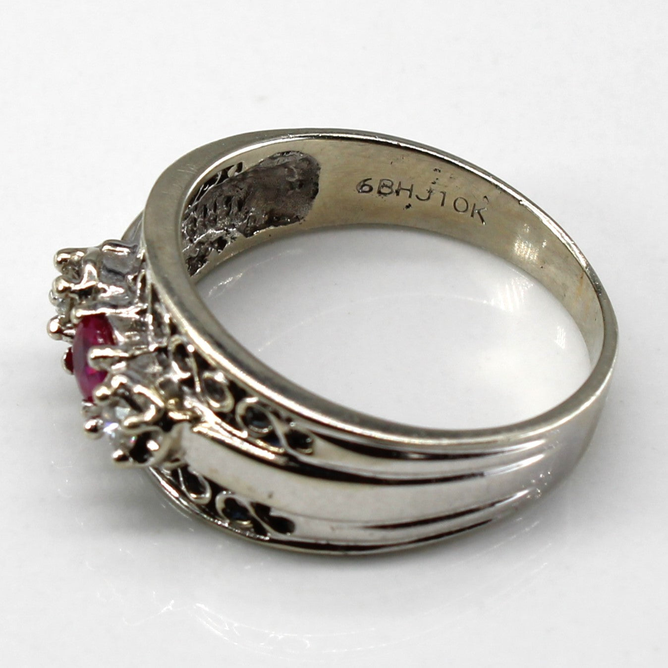 Three Stone Ruby & Diamond Ring | 0.16ct | 0.05ctw | SZ 7 |