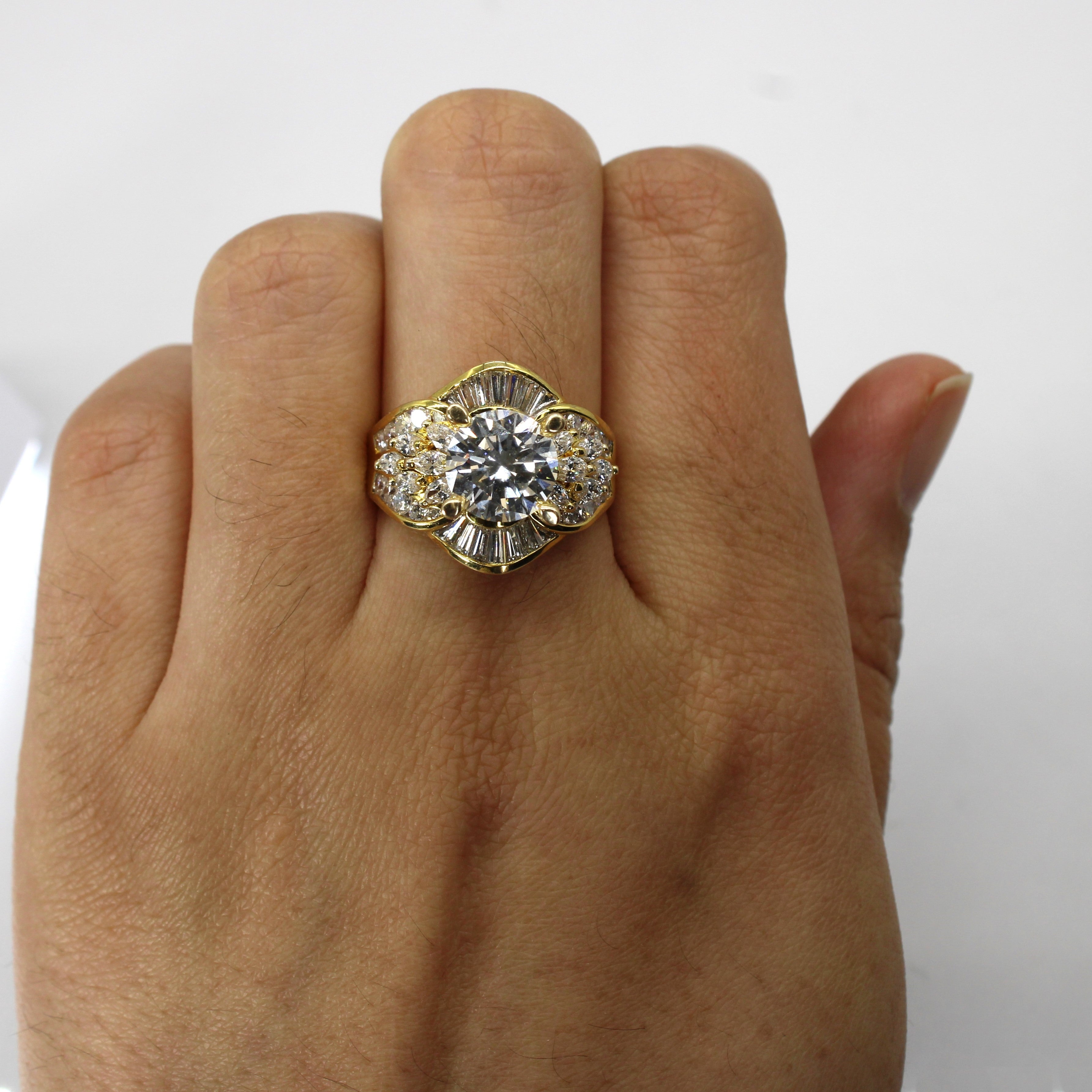 Cluster Set Multi Diamond Engagement Ring | 3.30ctw VVS2/VS1 F/G | SZ 7.25 |