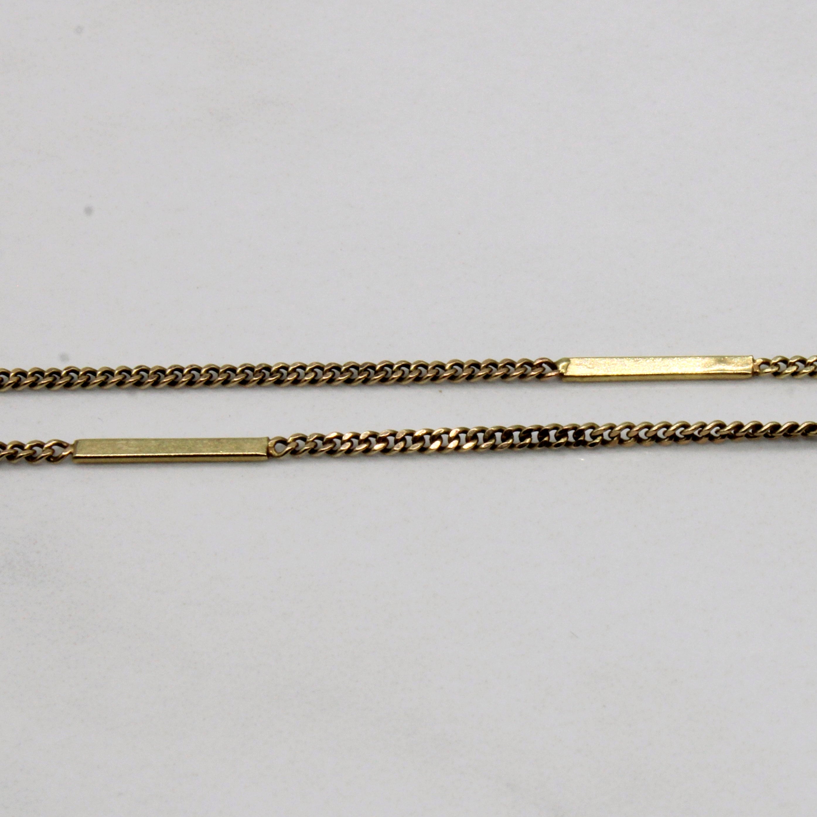 10k Yellow Gold Bar Link Necklace | 24" |