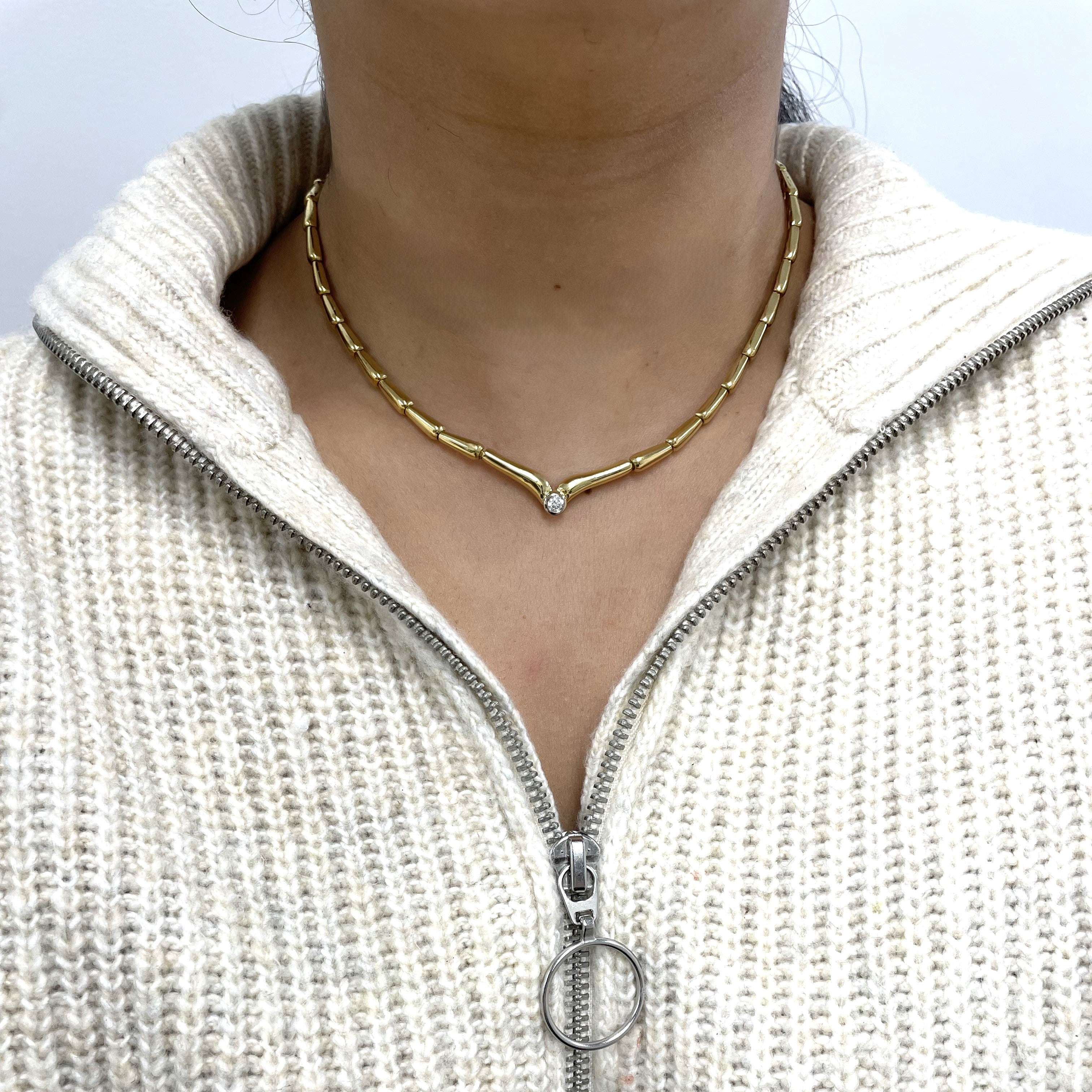 Bezel Set Diamond Necklace | 0.25ct | 16"|