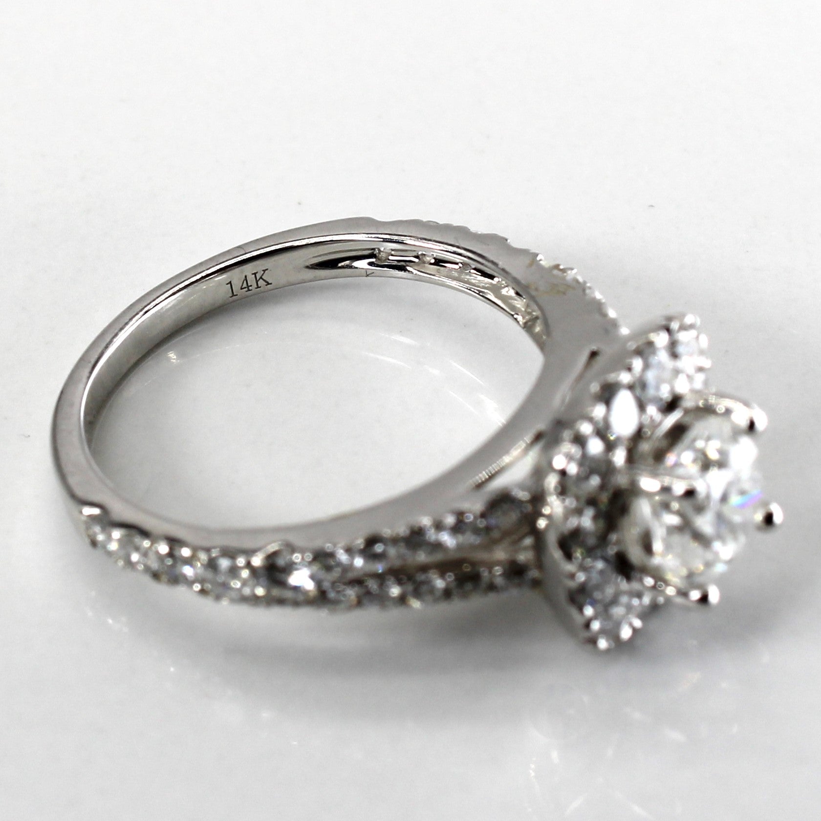Halo Diamond Engagement Ring | 1.72ctw I1 E/F | SZ 6.5 |