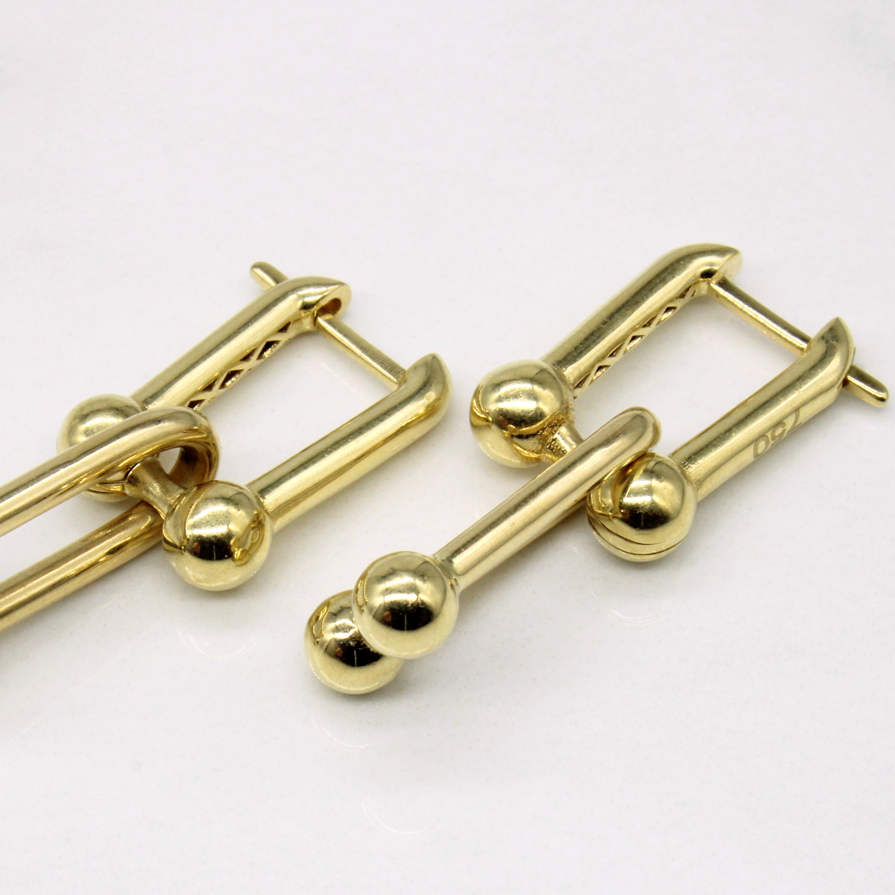 Boucles d'oreilles à maillons en or jaune 18 carats