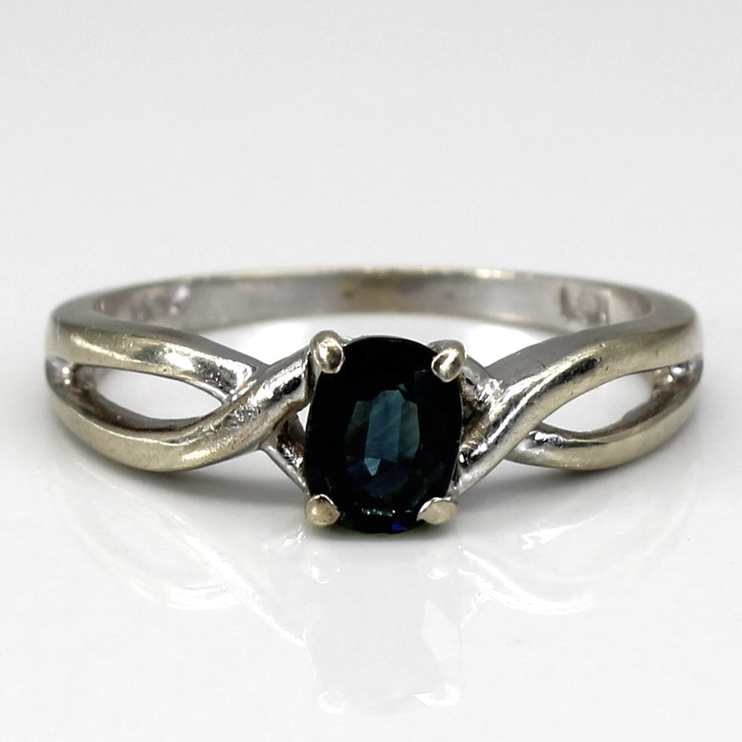 Bague solitaire saphir | 0,37 ct | Taille 6,75 |