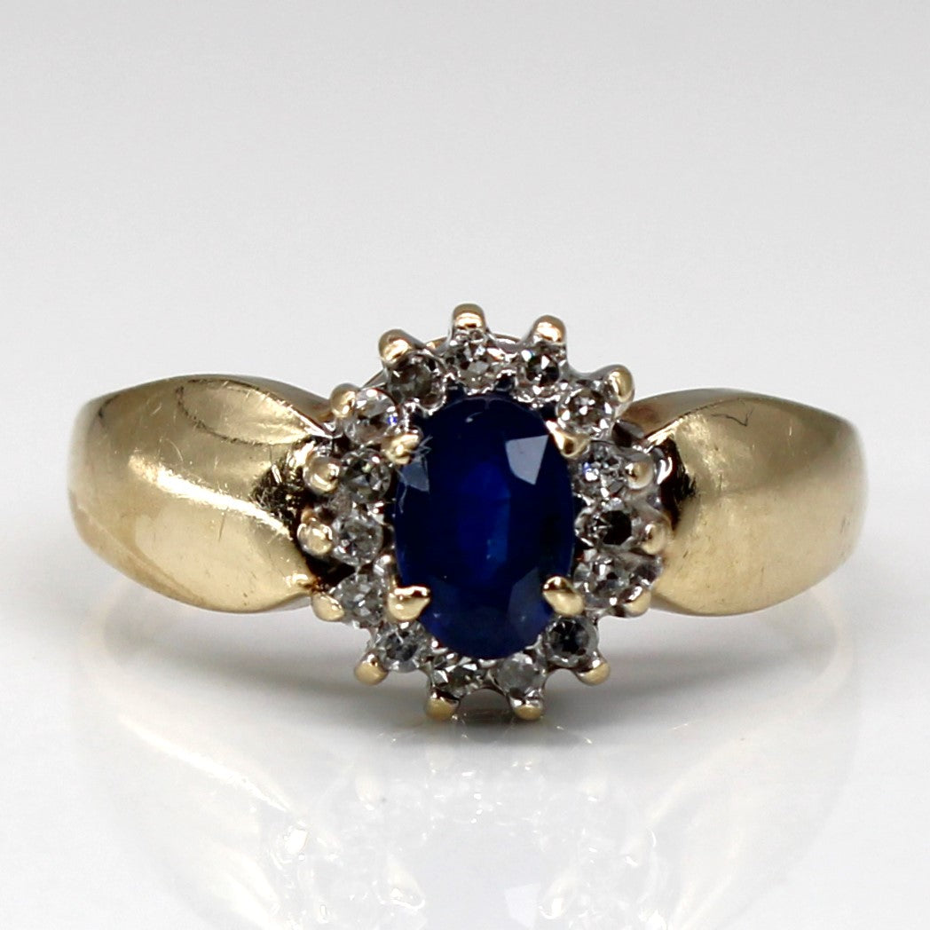 Sapphire & Diamond Cocktail Ring | 0.48ct | 0.075ctw | SZ 7 |