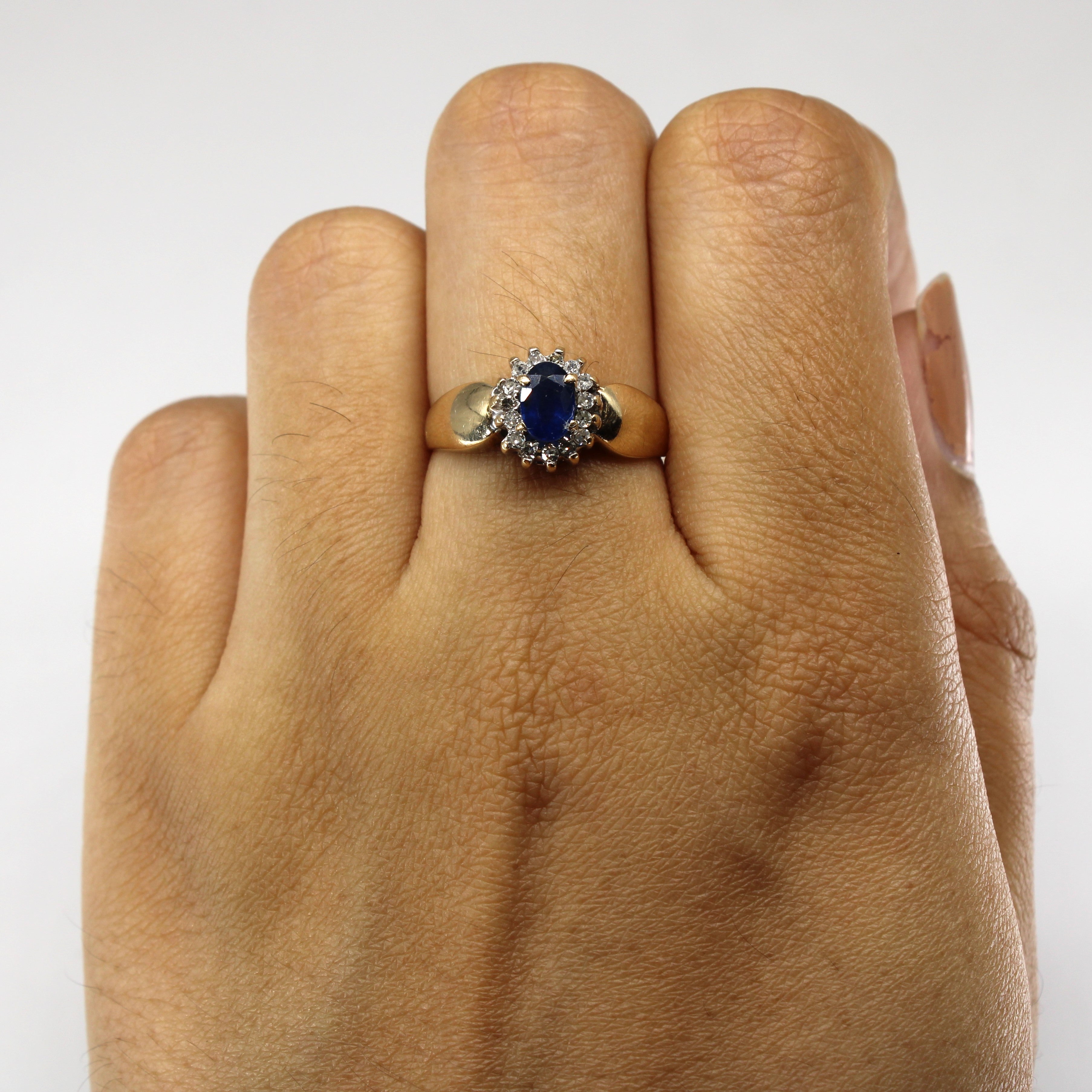 Sapphire & Diamond Cocktail Ring | 0.48ct | 0.075ctw | SZ 7 |