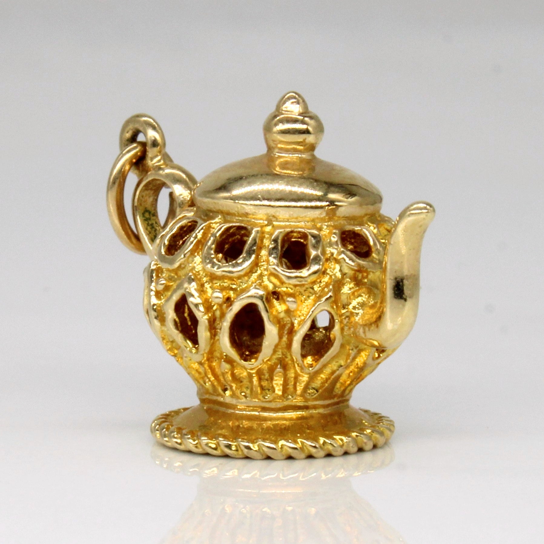 14k Yellow Gold Tea Pot Pendant