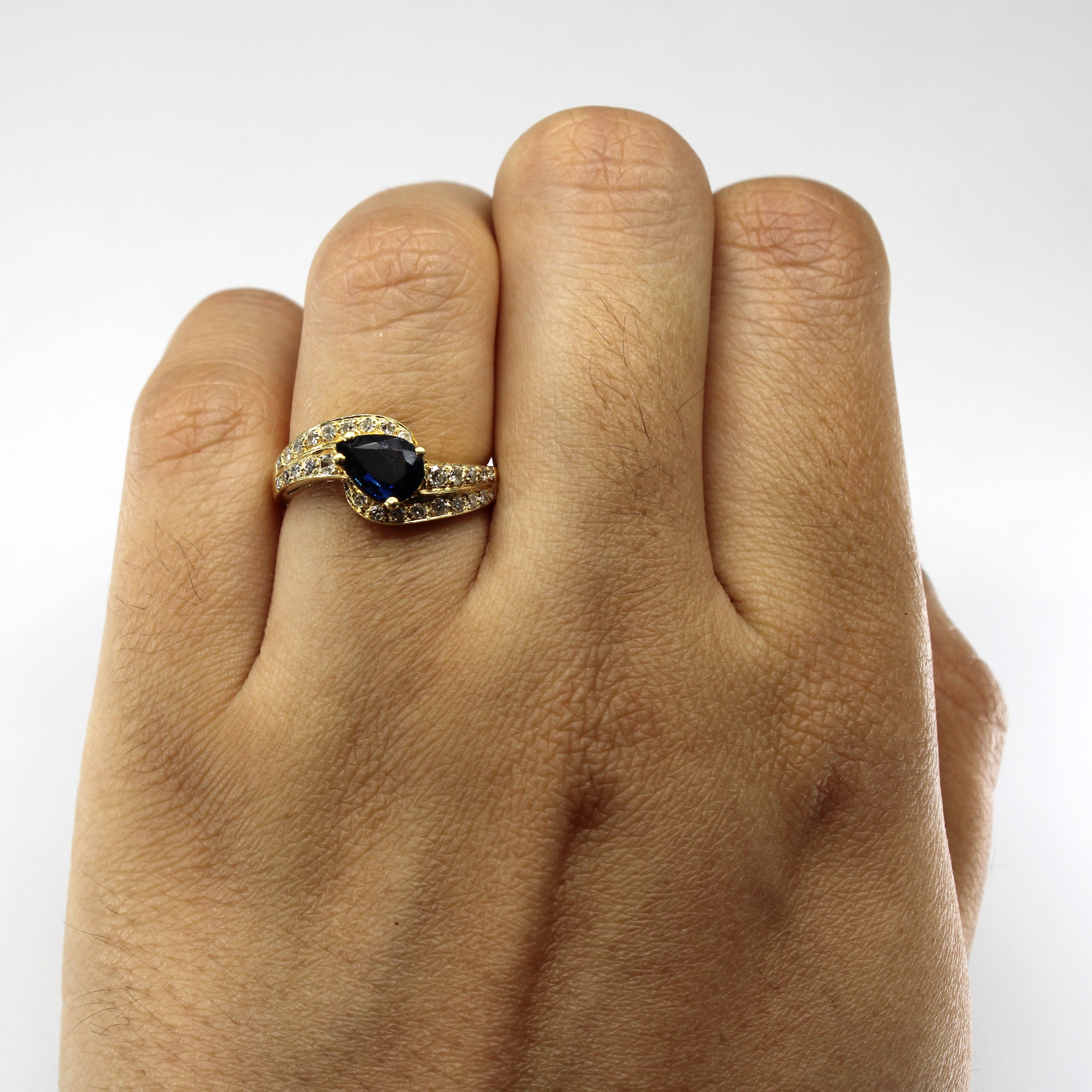Sapphire & Diamond Bypass Ring | 0.64ct | 0.16ctw | SZ 5.25 |