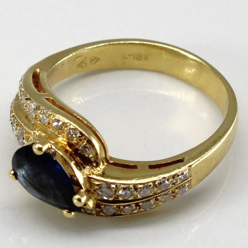 Sapphire & Diamond Bypass Ring | 0.64ct | 0.16ctw | SZ 5.25 |