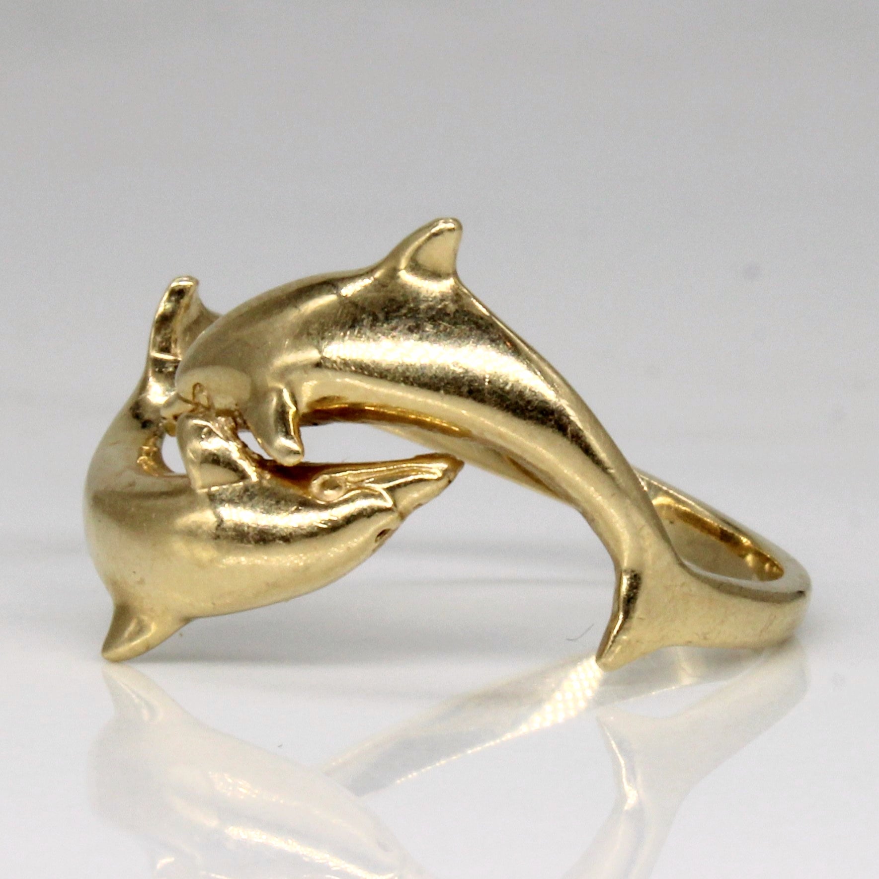 14k Yellow Gold Dolphin Ring | SZ 8.5 |
