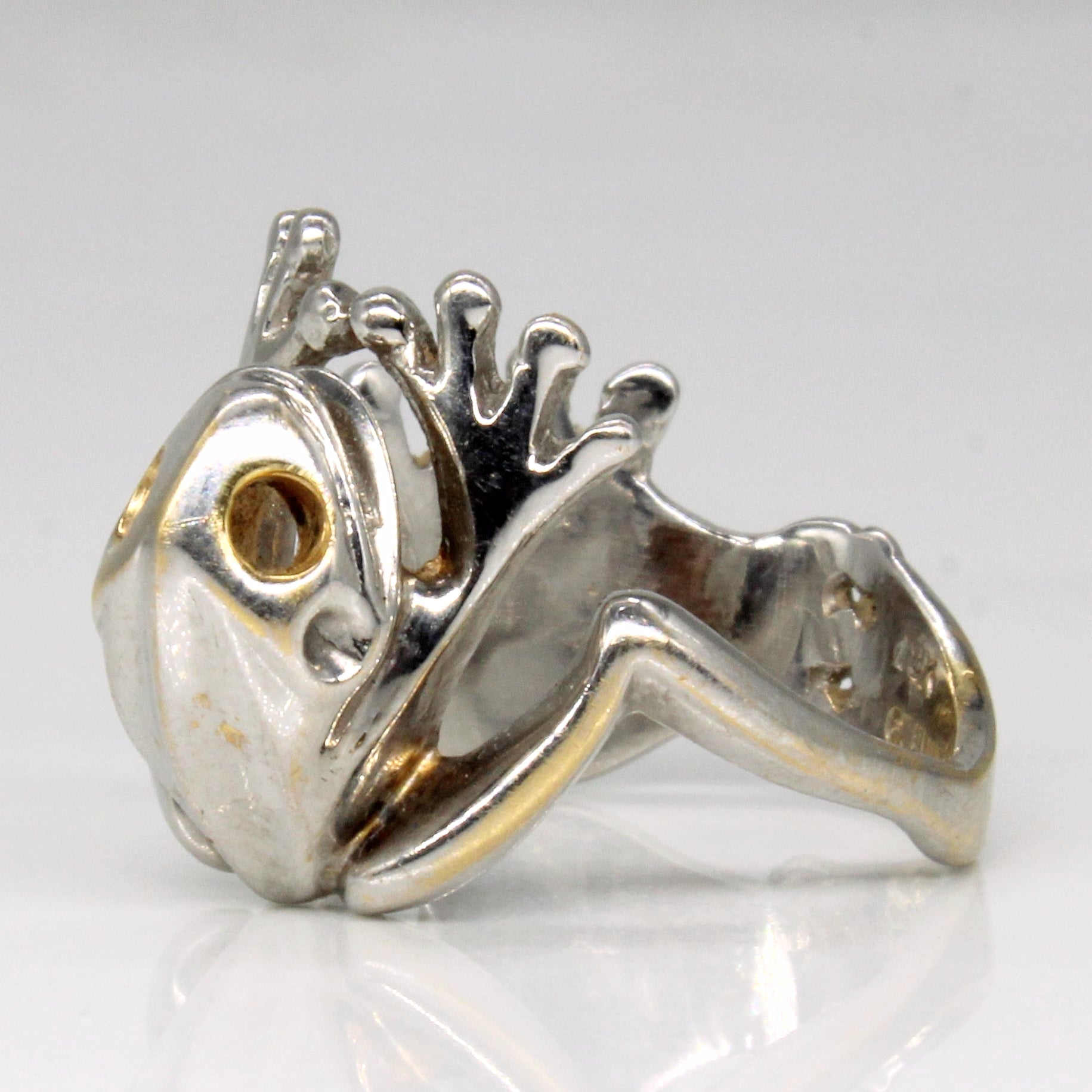 18k White Gold Frog Ring | SZ 7 |
