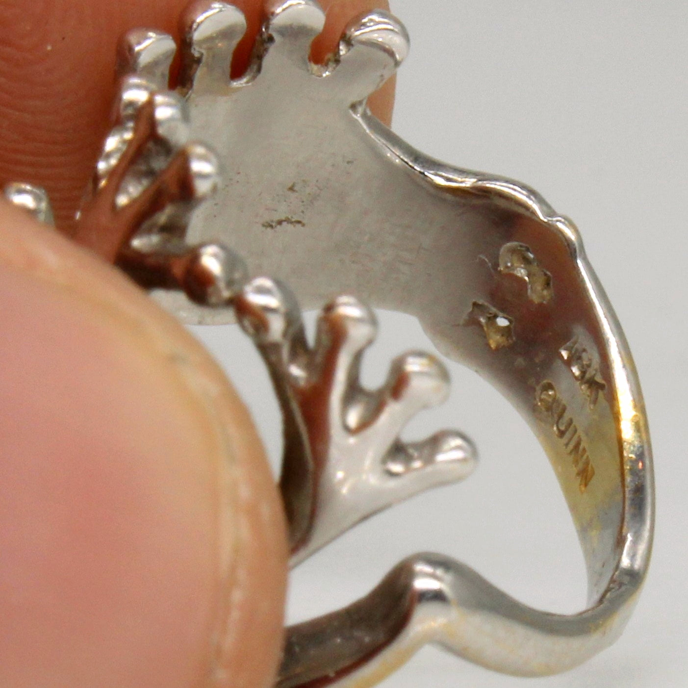 18k White Gold Frog Ring | SZ 7 |