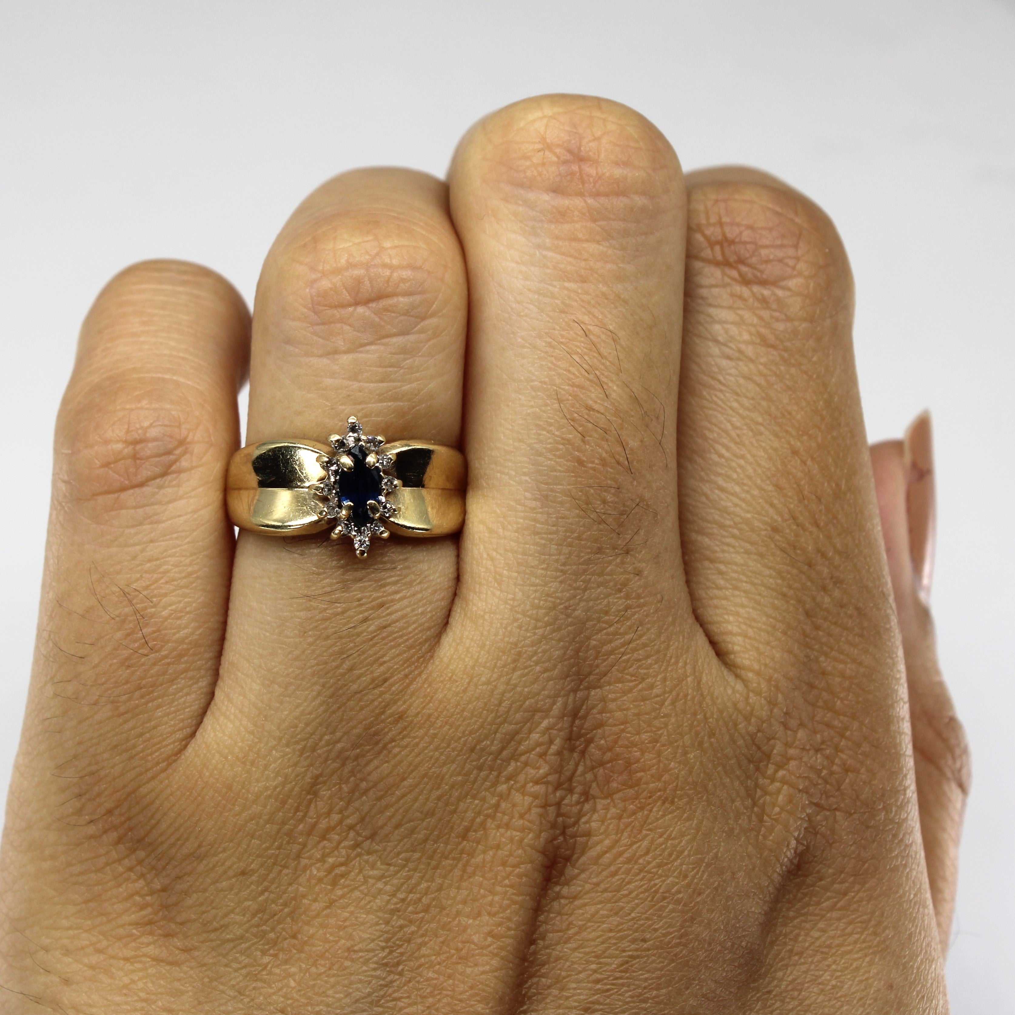 Sapphire & Diamond Cocktail Ring | 0.13ct | 0.04ctw | SZ 5.25 |