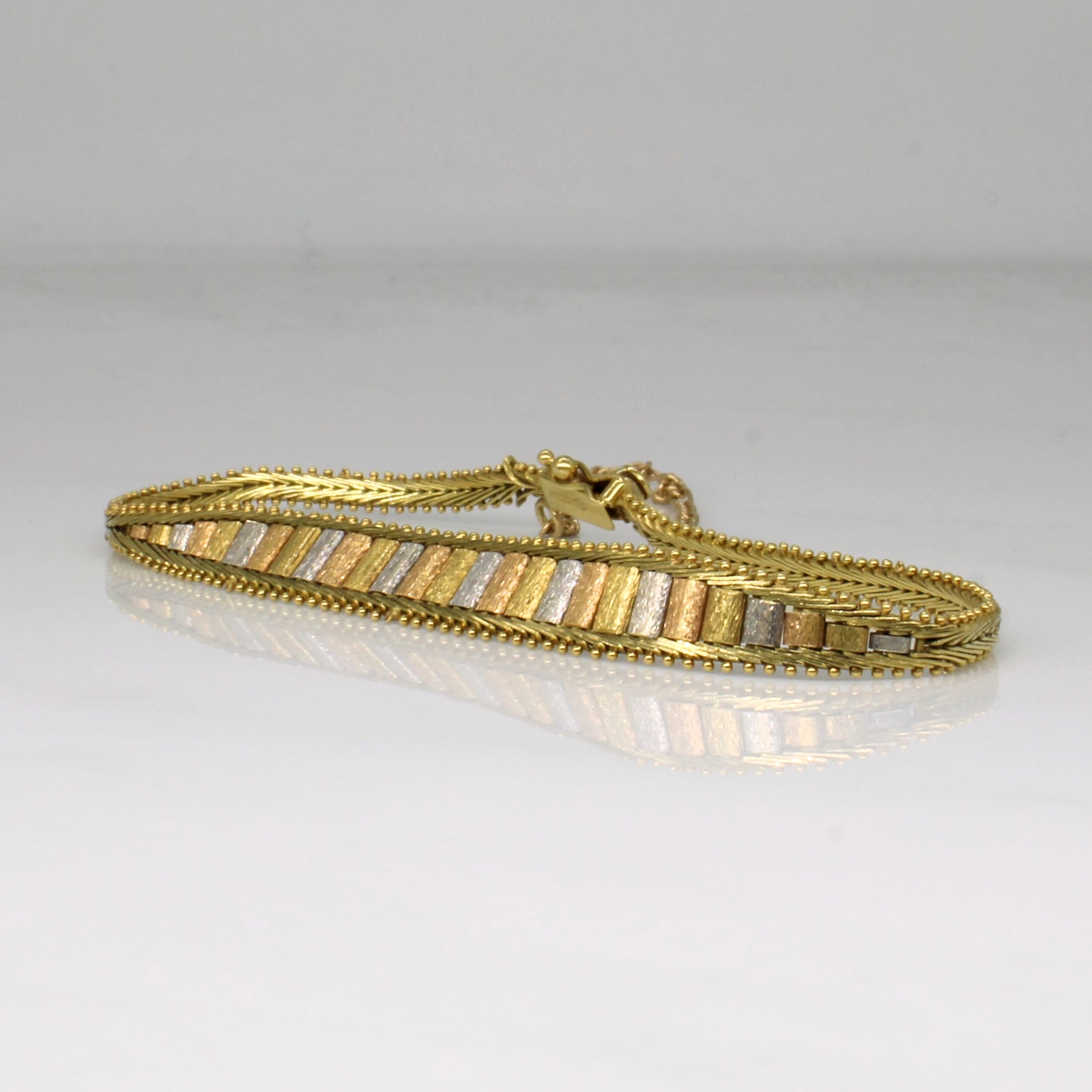 18k Tri Tone Gold Bracelet | 7.5" |