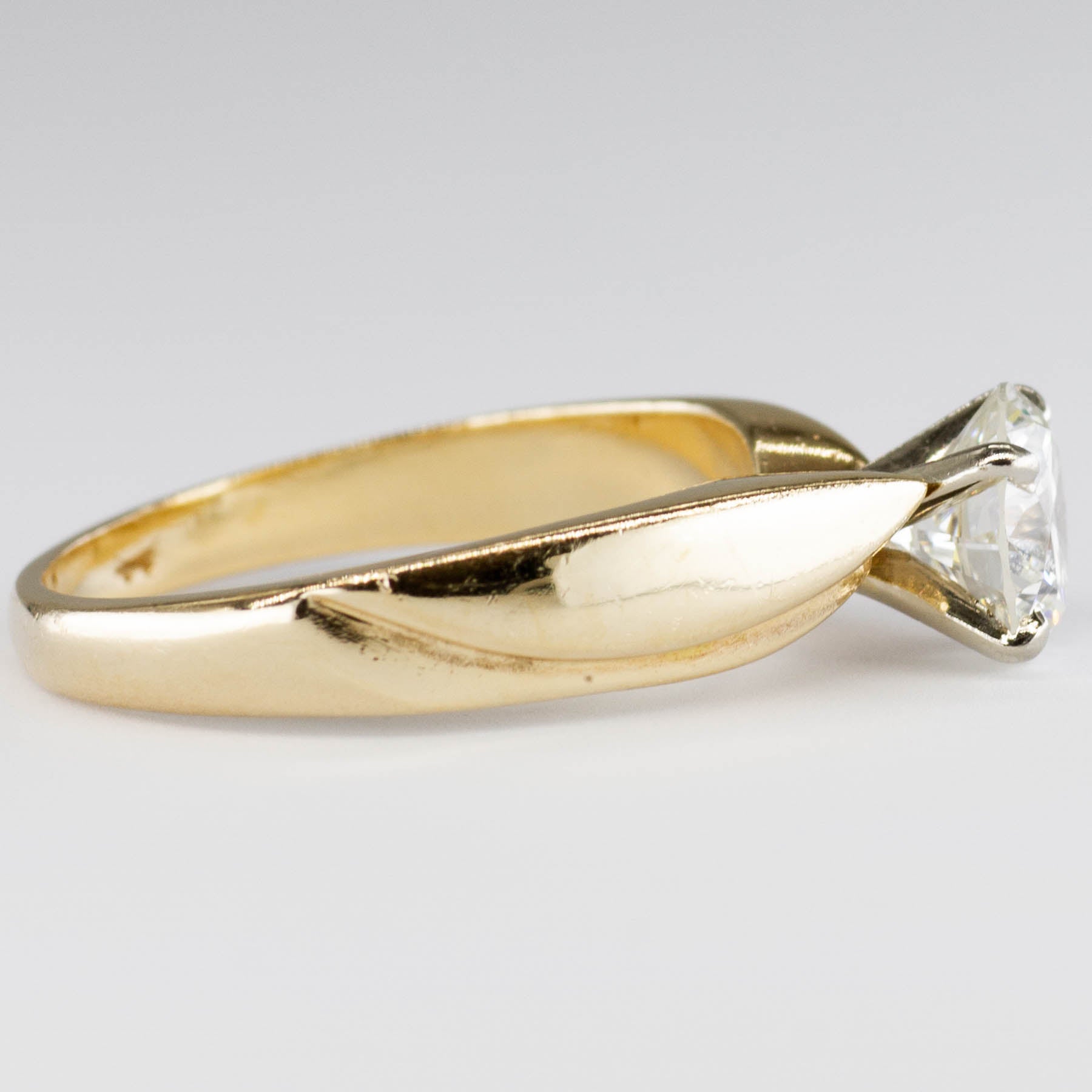Solitaire en or 14 carats et diamant | 1,12 ct VS2-SI1 HI | Taille 7