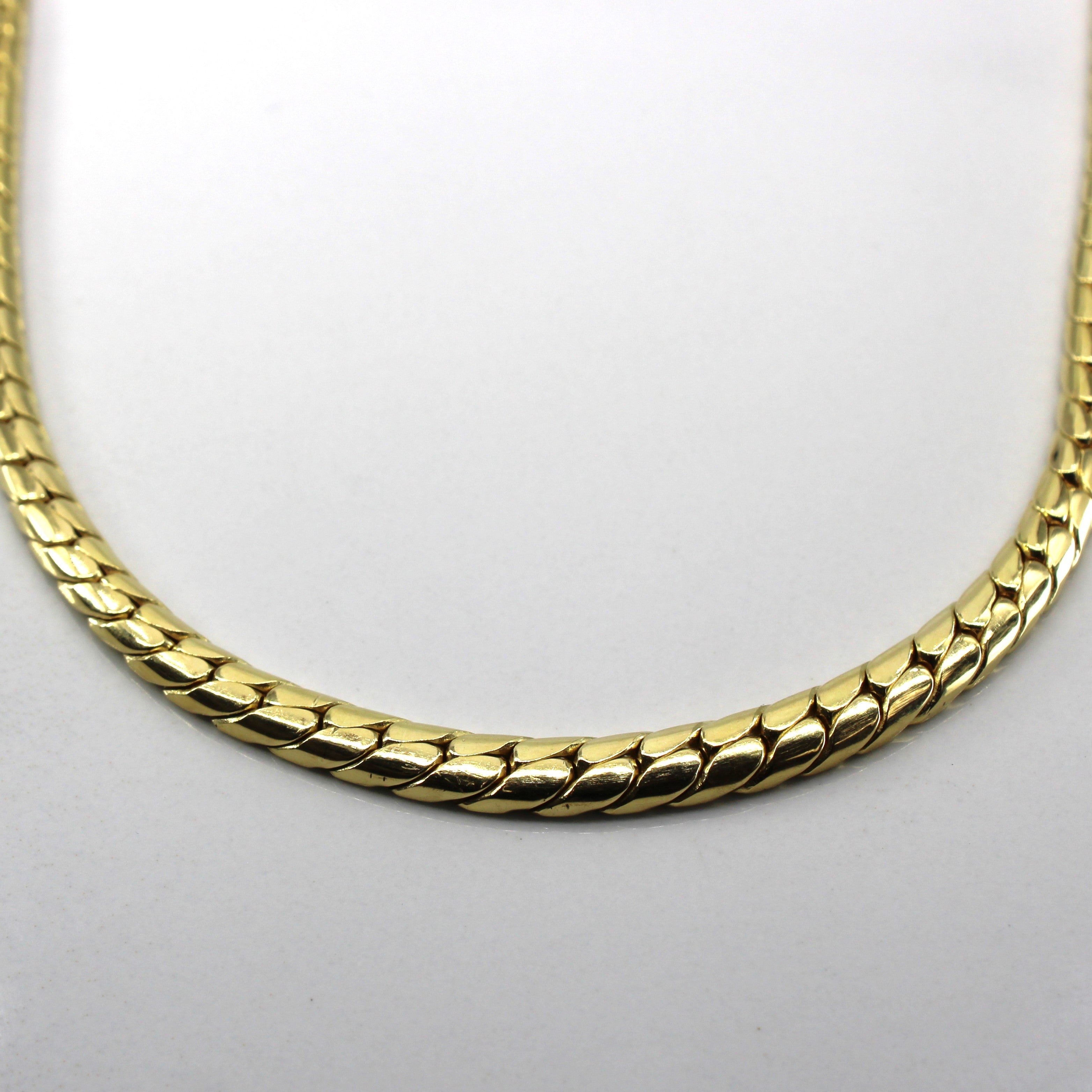 18k Yellow Gold Snake Chain | 16"|