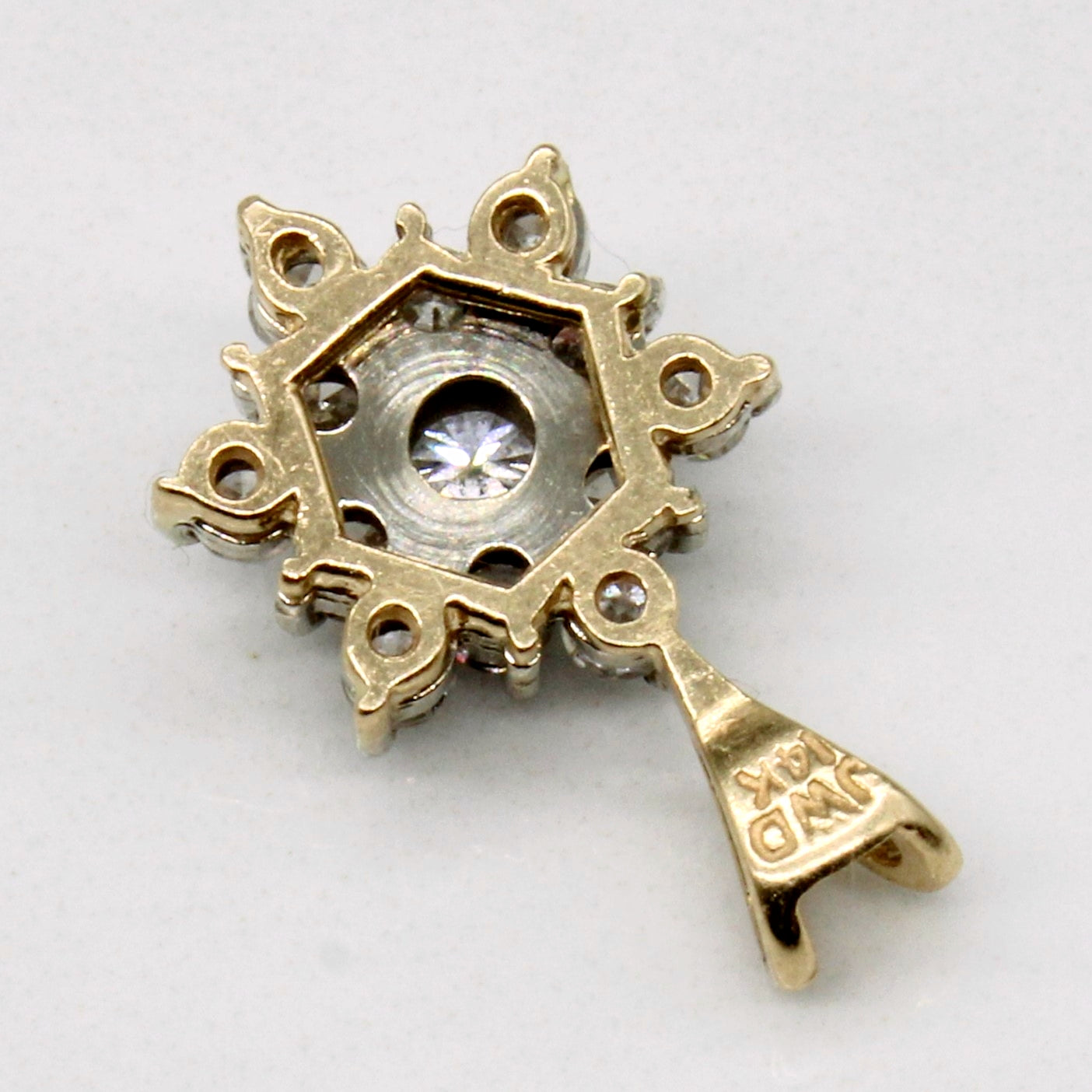 14k Snowflake Diamond Cluster Pendant | 0.65ctw |