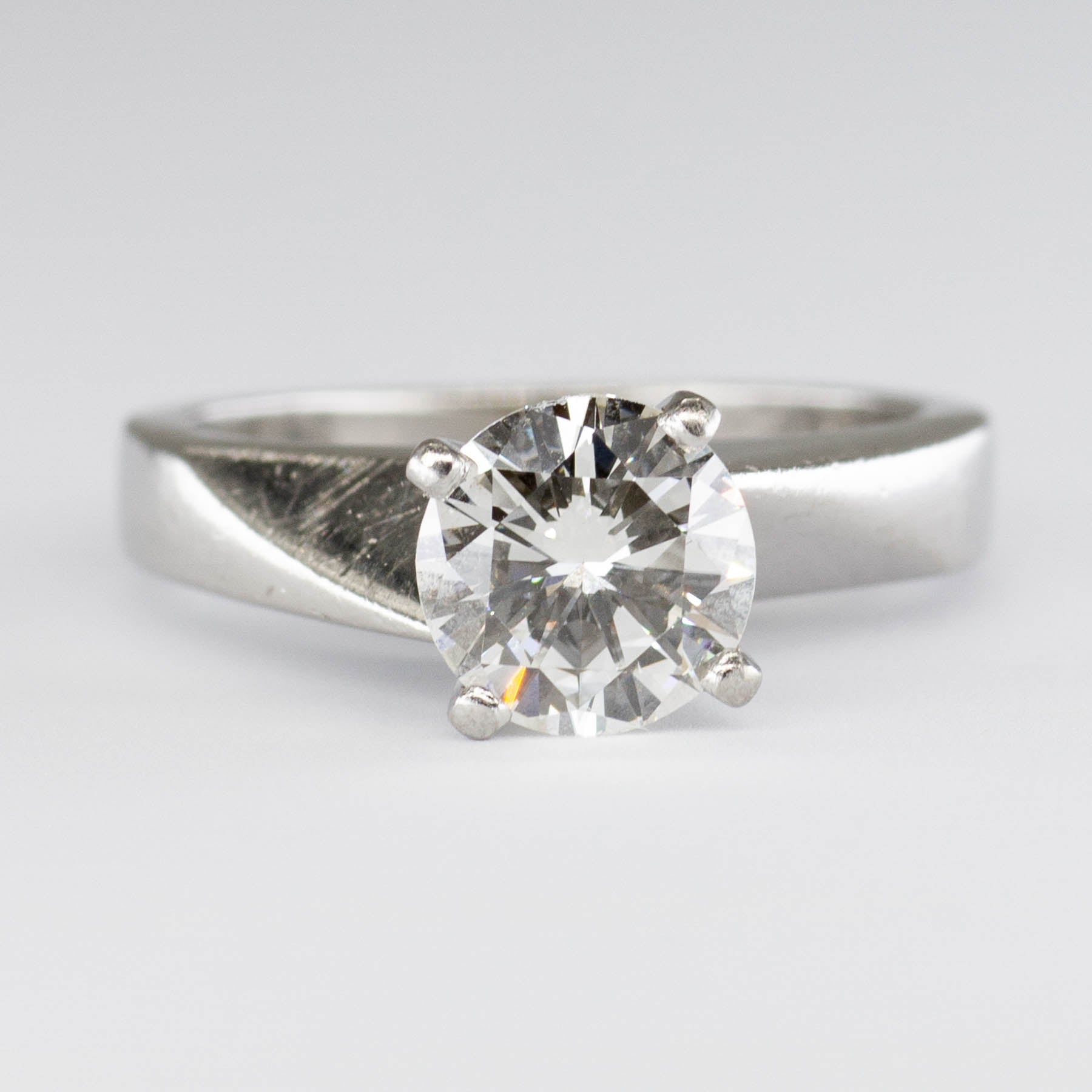 Unique Ladies Diamond Engagement Ring 1.28ct 14K White Gold
