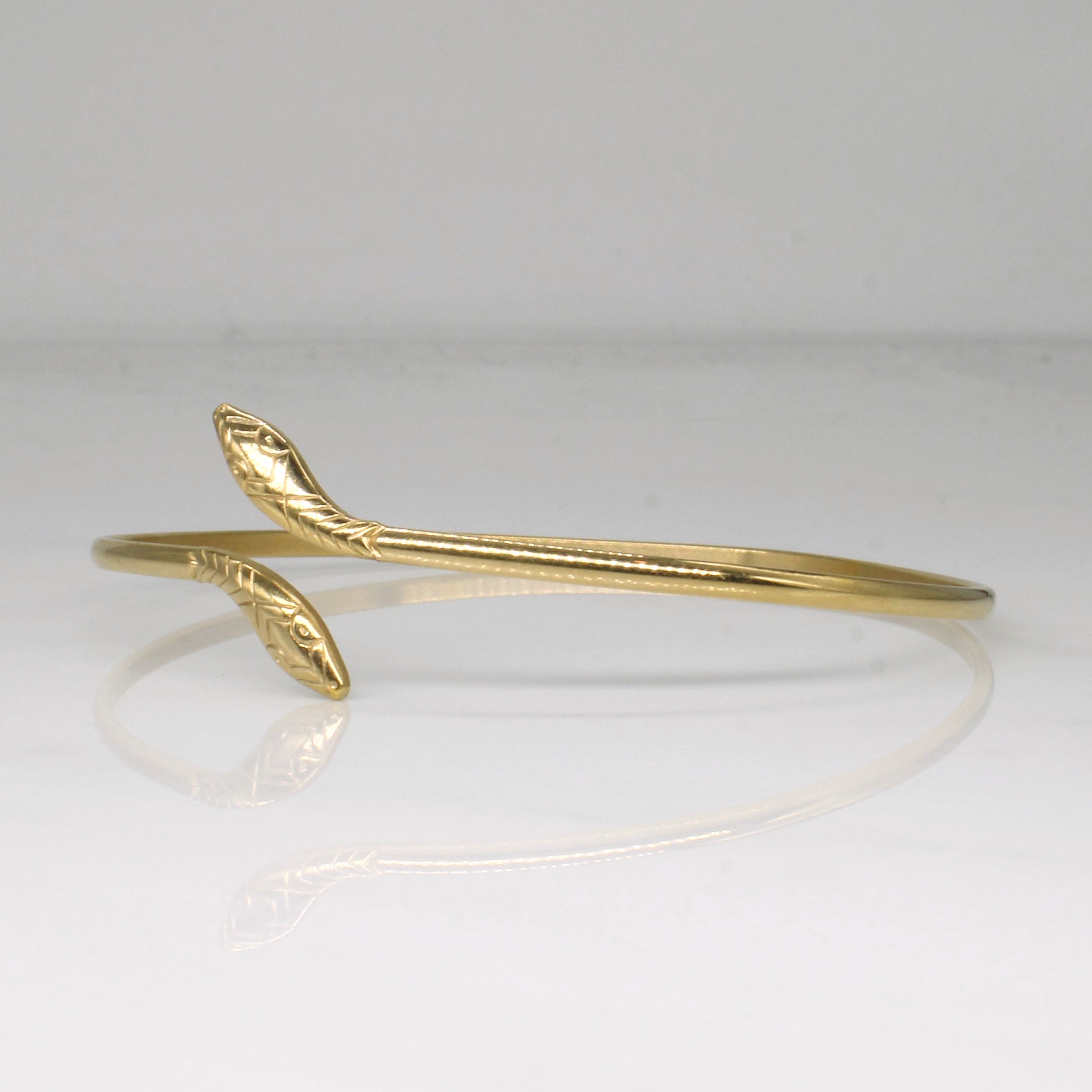 Bracelet serpent en or jaune 14 carats | 8" |