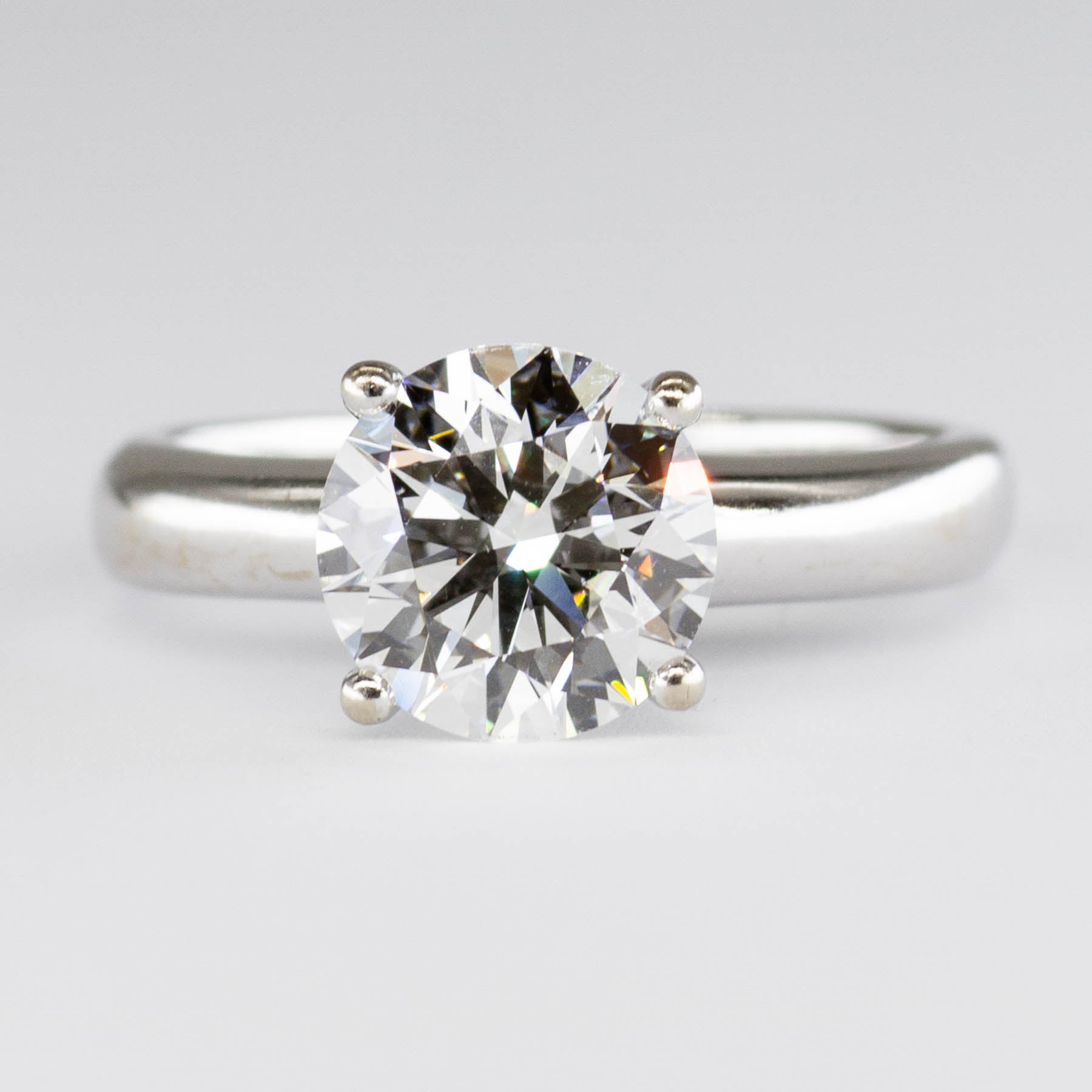 Bague de fiançailles solitaire en or 18 carats certifiée GIA, diamant de 1,72 ct, pureté VS2, couleur H XXX, taille 4,5