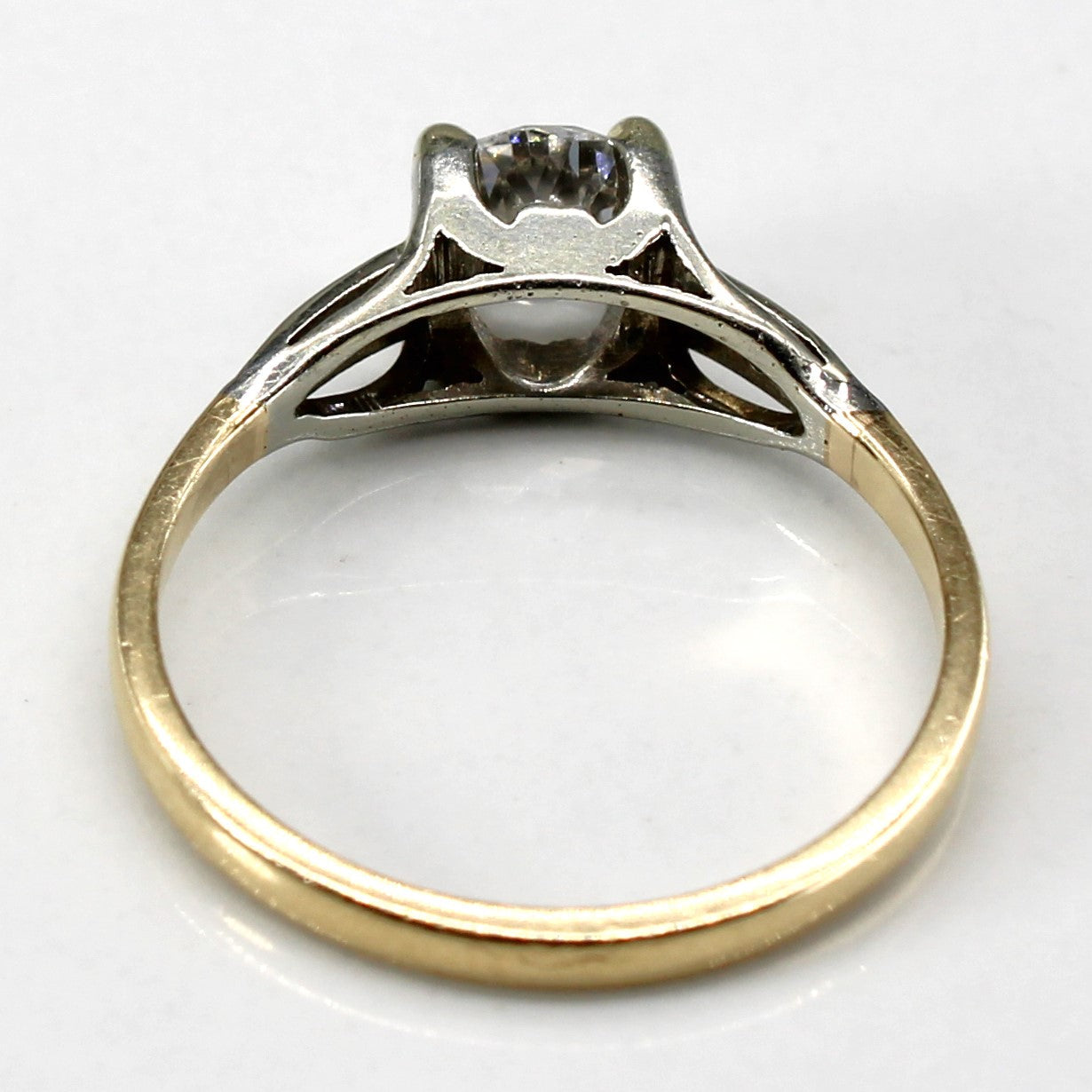 1930s Old European Cut Solitaire with Accents Diamond Ring | 0.66ctw VS2 H | SZ 5.5 |