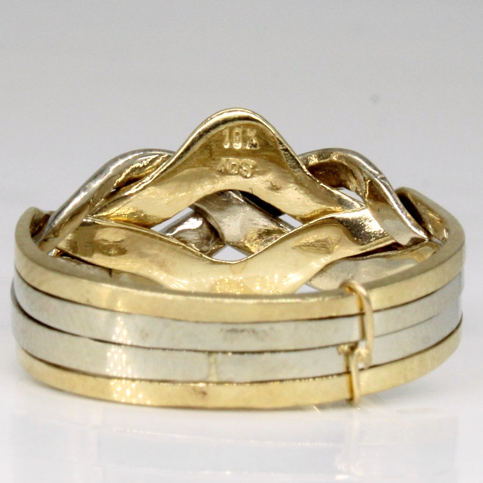 18k Two Tone Gold Solved Puzzle Ring | SZ 9 |