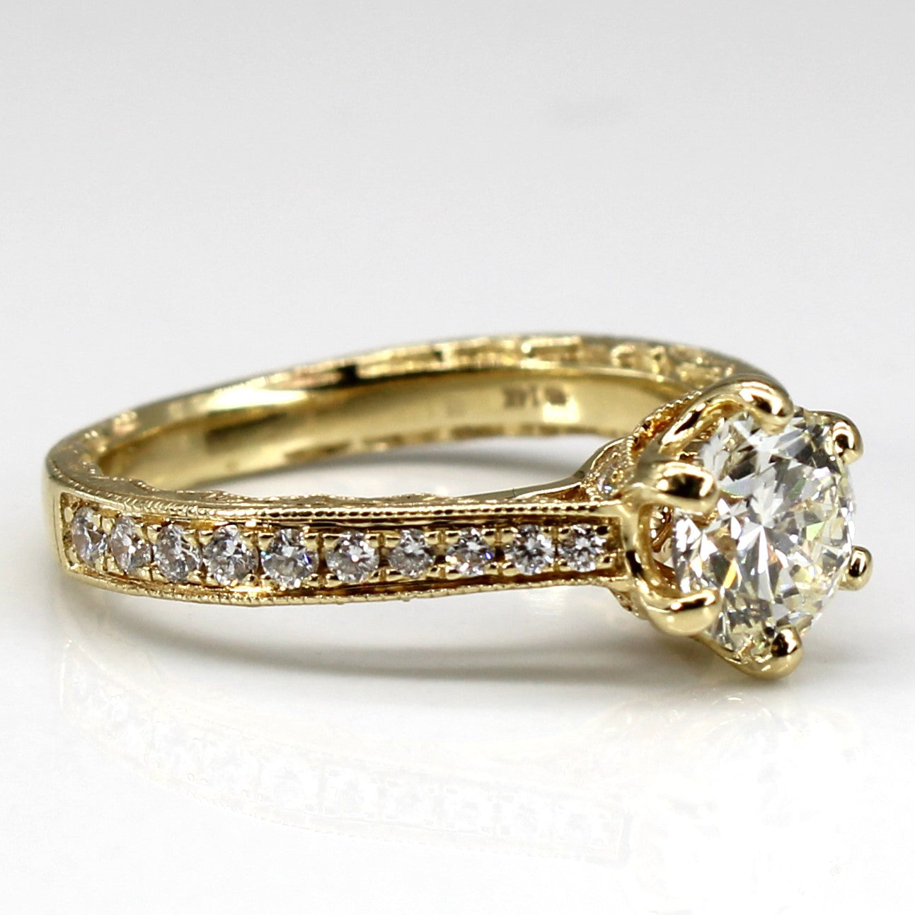 Cathedral Set Diamond Engagement Ring | 1.29ctw SI2 K | SZ 5.75 |