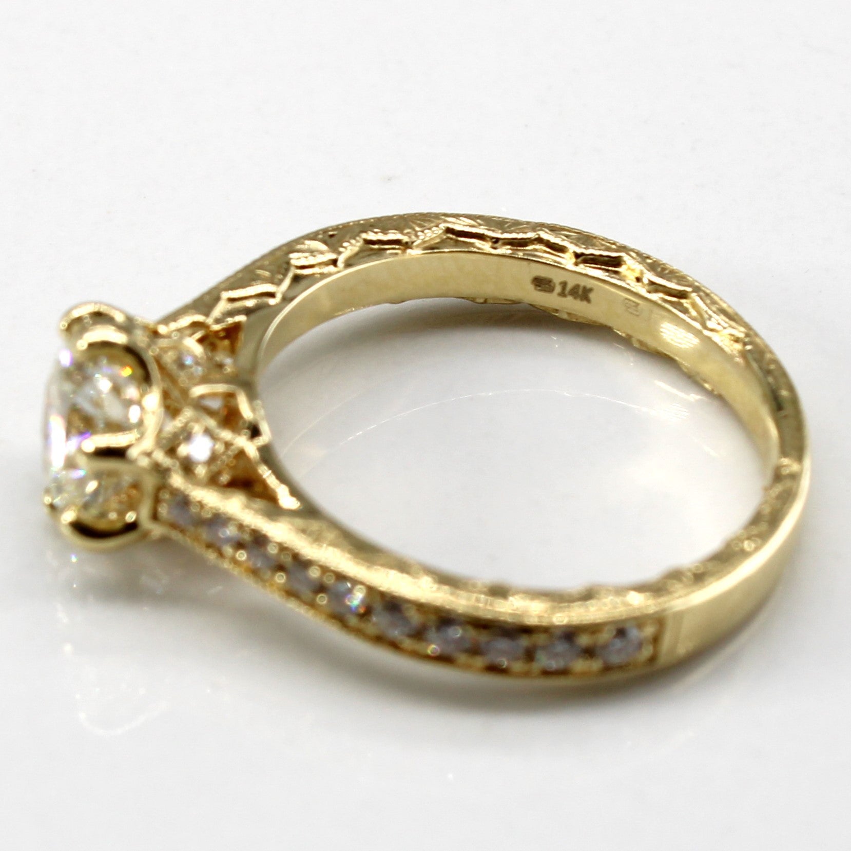 Cathedral Set Diamond Engagement Ring | 1.29ctw SI2 K | SZ 5.75 |